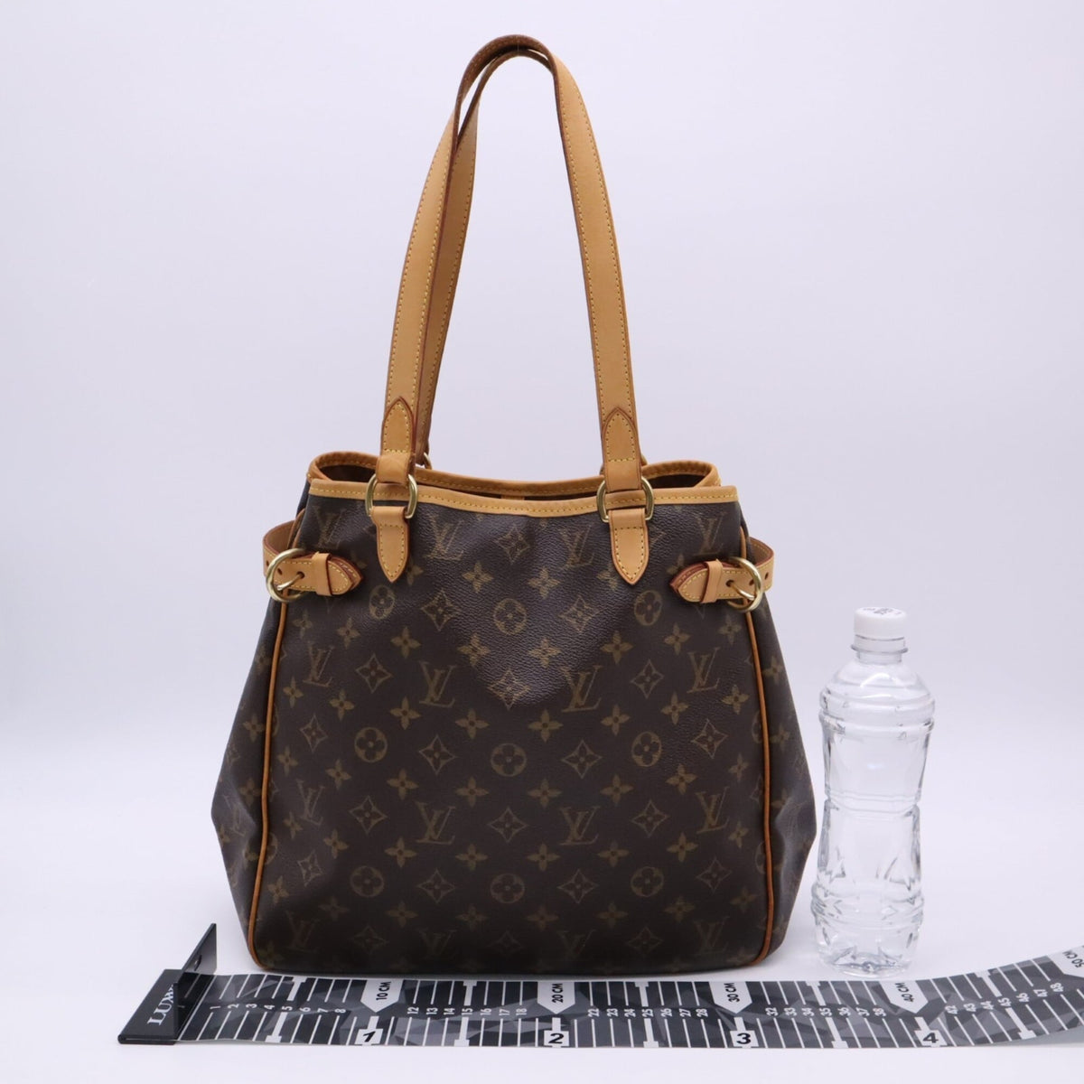 Louis Vuitton Beige Brown Coated Canvas Leather Handbag (Pre-Owned)