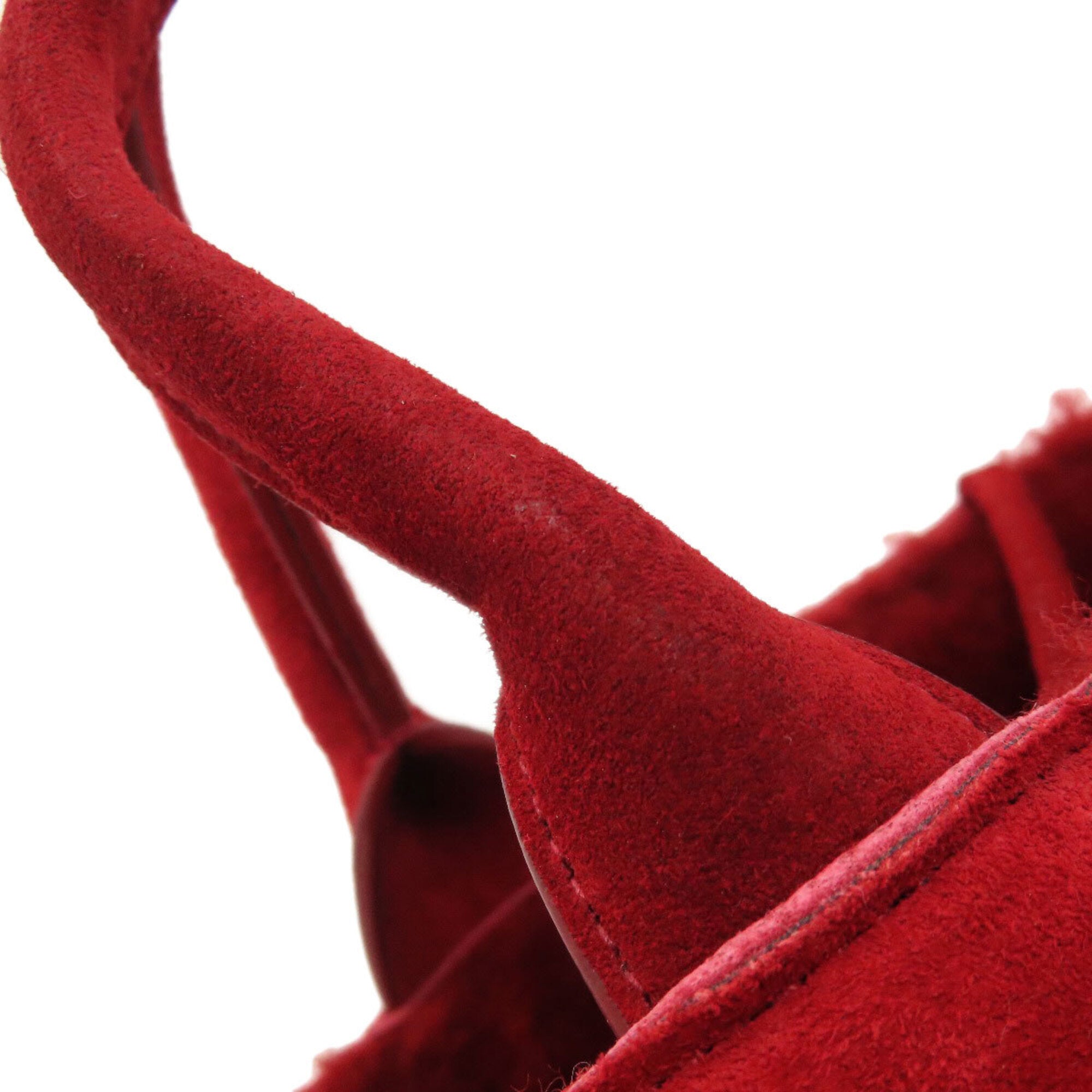 Bottega Veneta Red Color Suede Handbag (Pre-Owned)