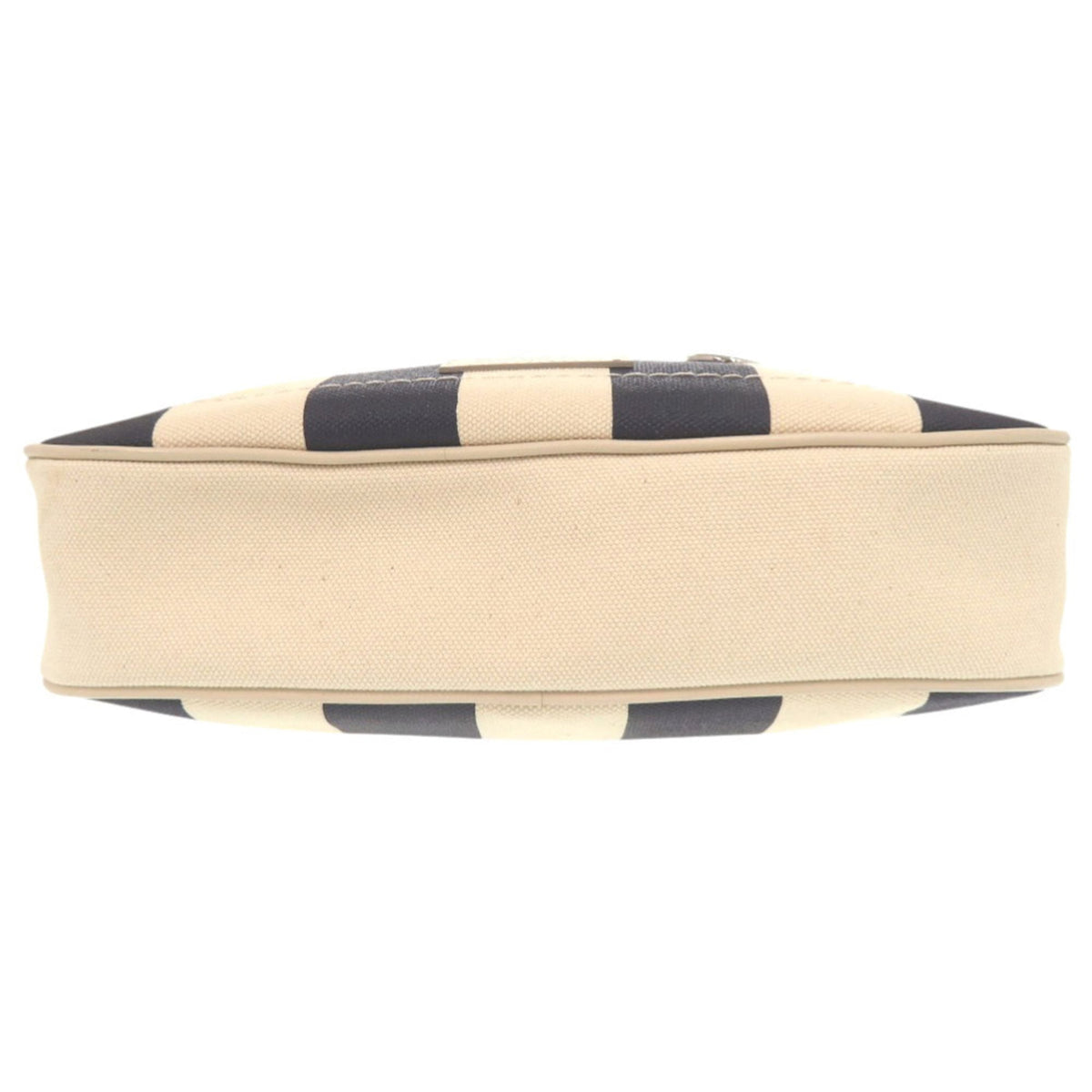Burberry Ivory Navy Canvas Leather Shoulder Bag (Pre-Owned)