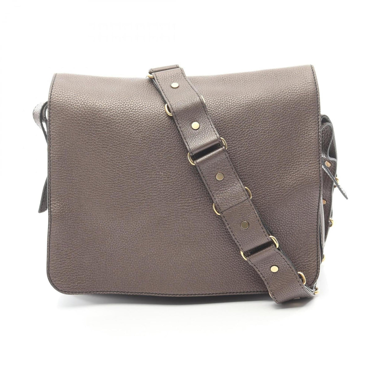 Celine Brown Leather Handbag Messenger Bag Shoulder Bag (Pre-Owned)