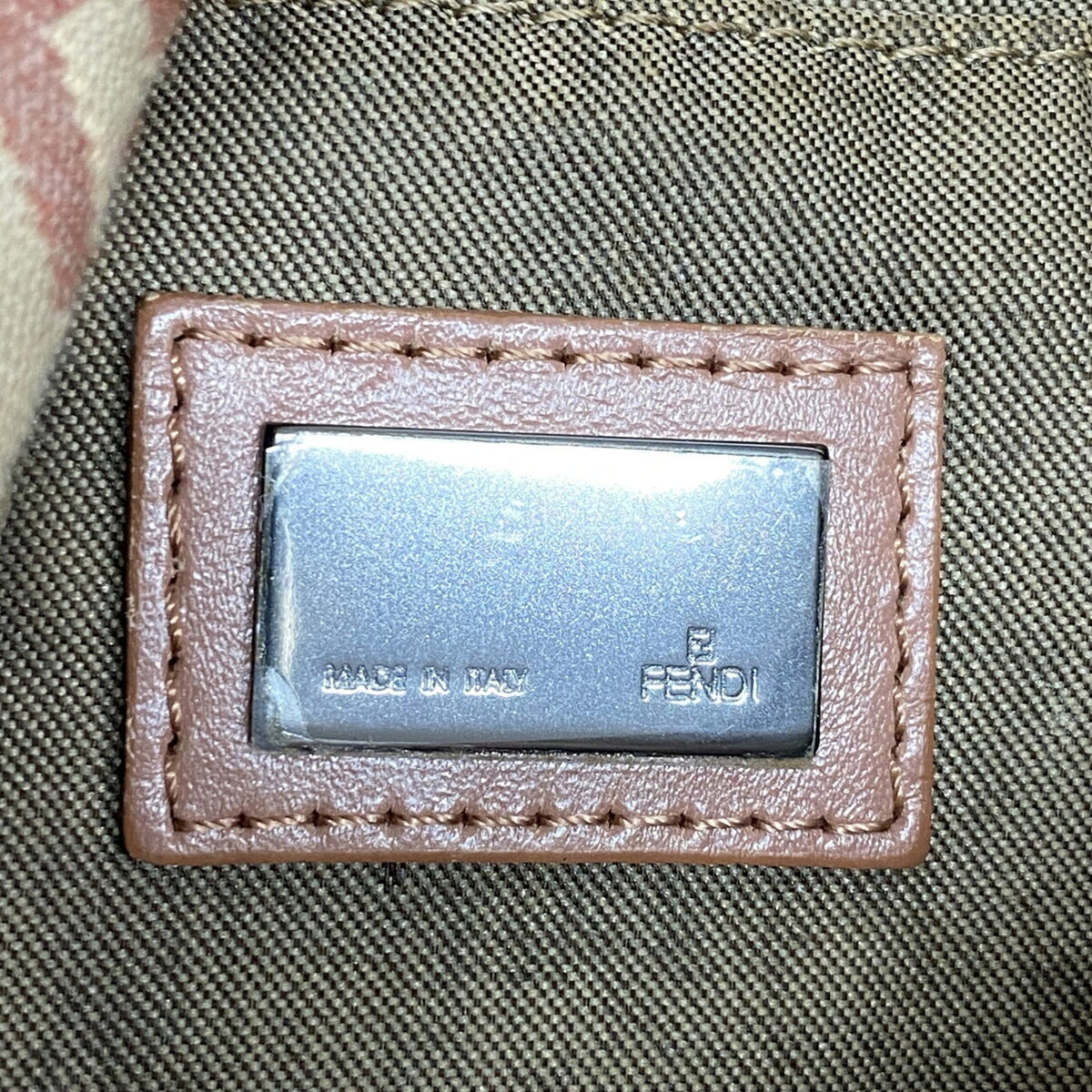 Fendi Beige Pink Nylon Canvas Handbag (Pre-Owned)