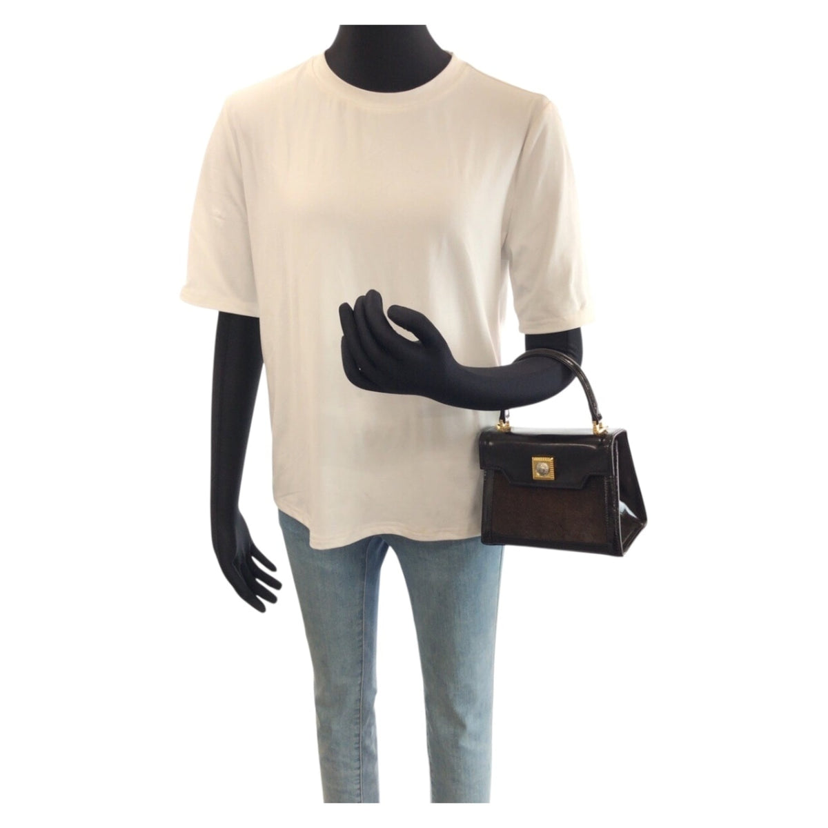 Versace Dark Brown Leather Handbag (Pre-Owned)