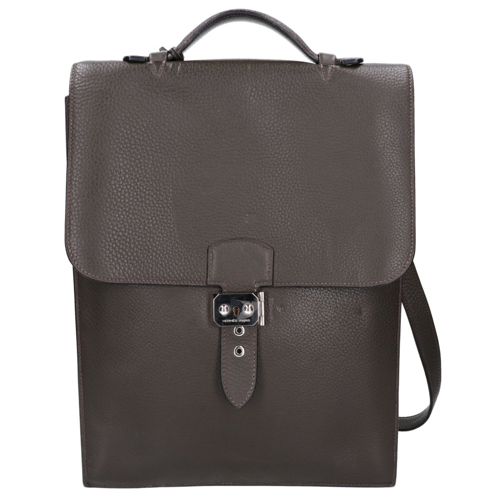 Hermes Khaki Fjord Leather Shoulder Bag (Pre-Owned)
