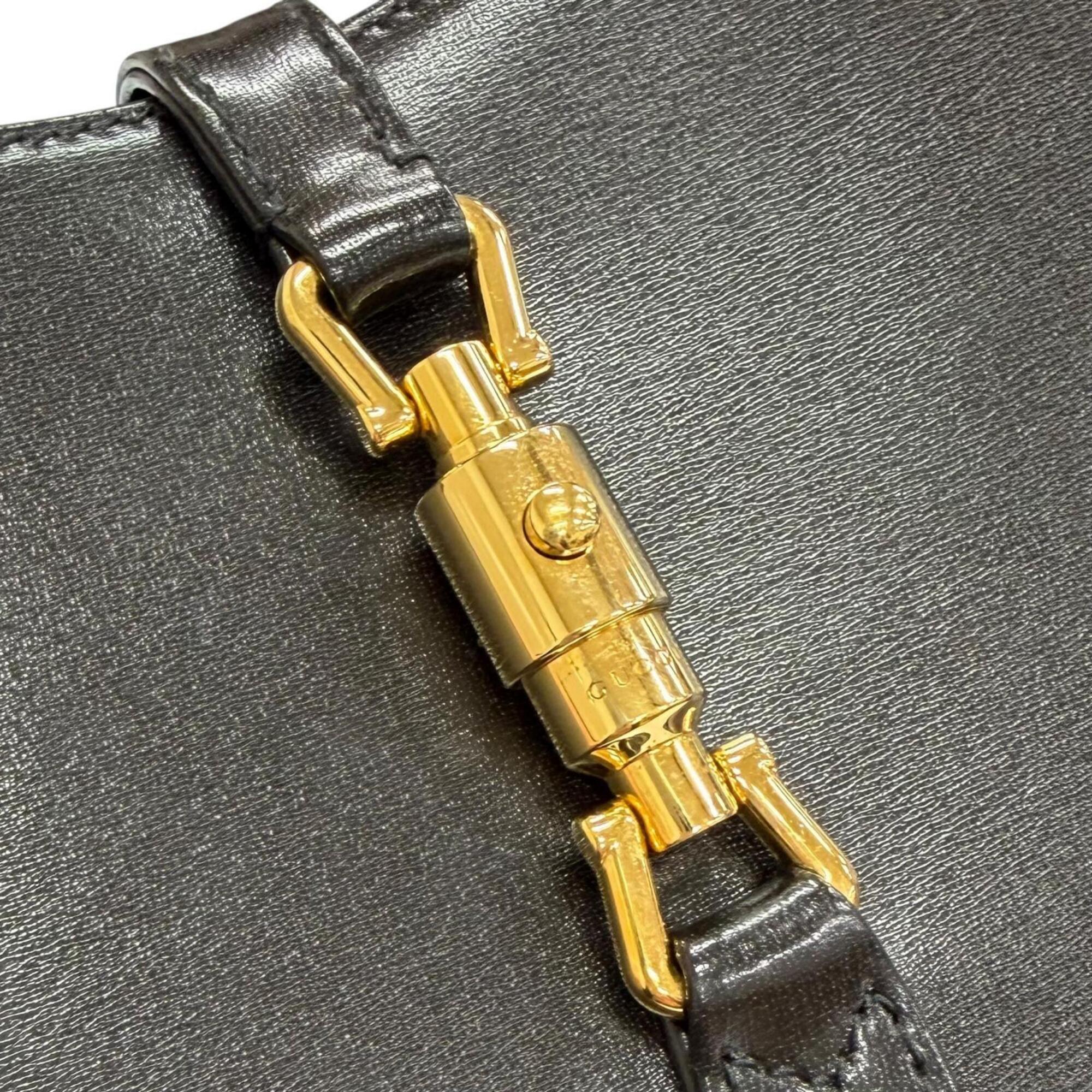 Gucci Black Leather Handbag Shoulder Bag (Pre-Owned)