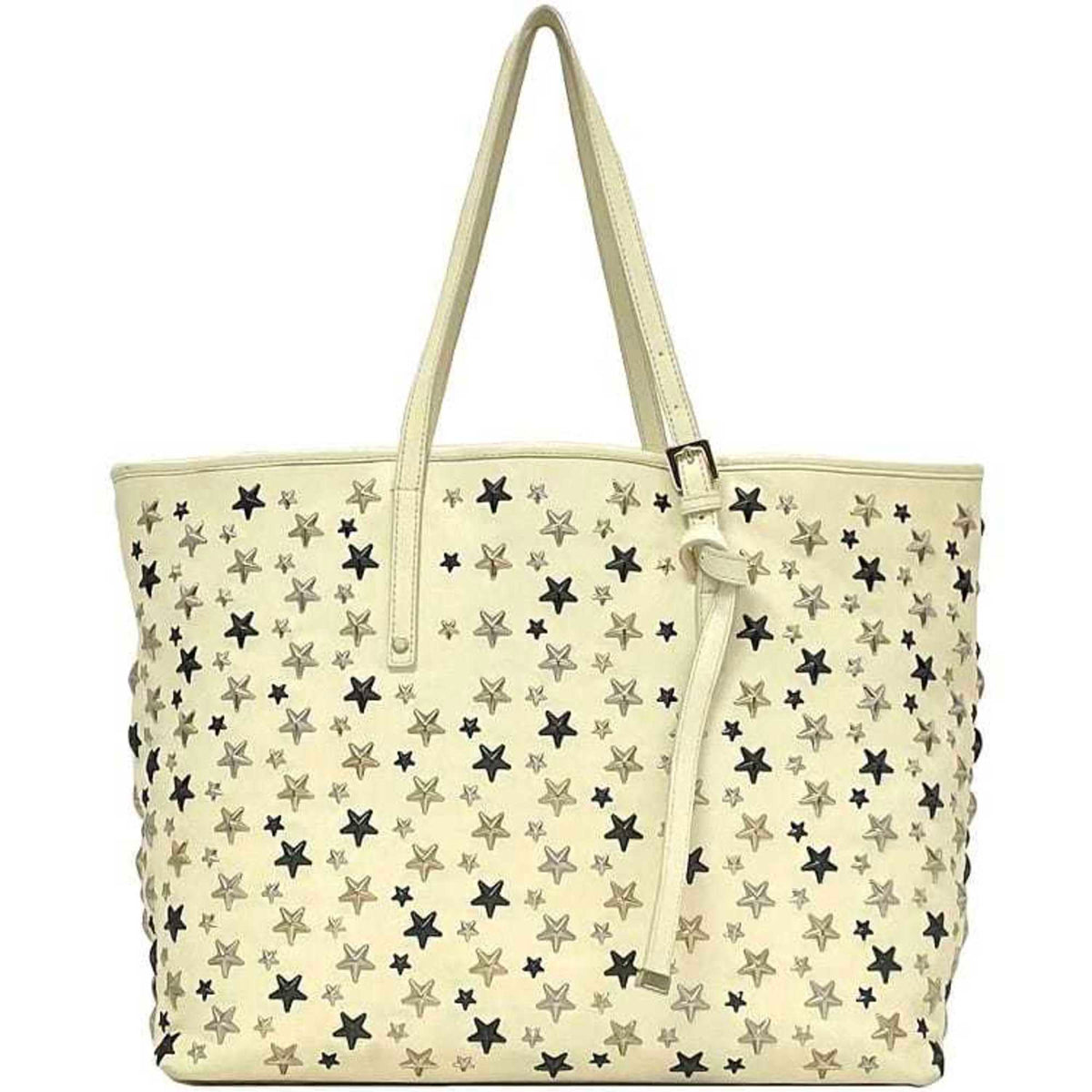 Jimmy Choo Cream White Leather Tote Bag (Pre-Owned)