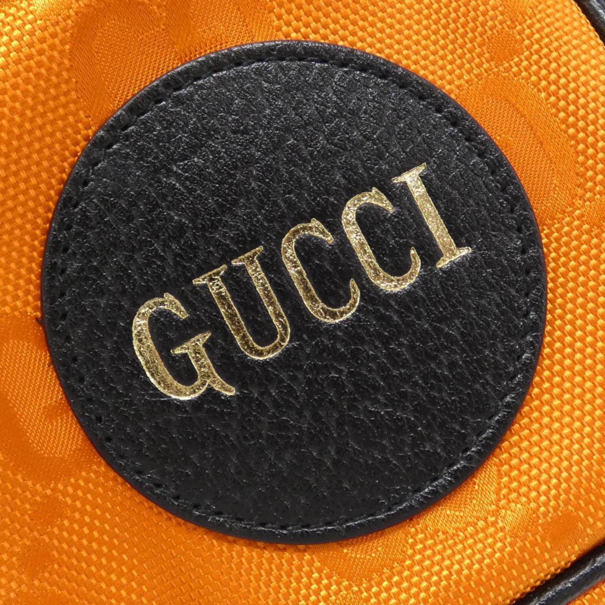 Gucci Black Orange Nylon Leather Shoulder Bag (Pre-Owned)