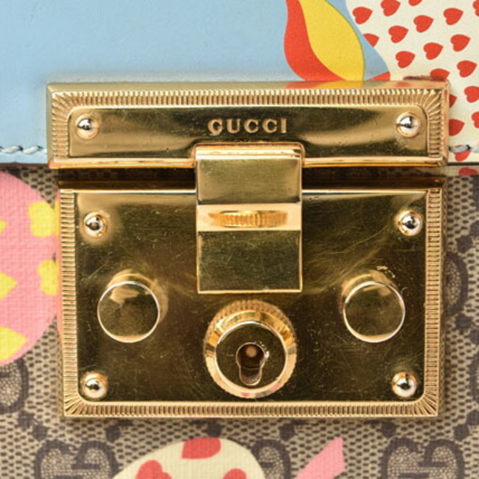 Gucci Beige Blue Brown Gg Supreme Shoulder Bag (Pre-Owned)