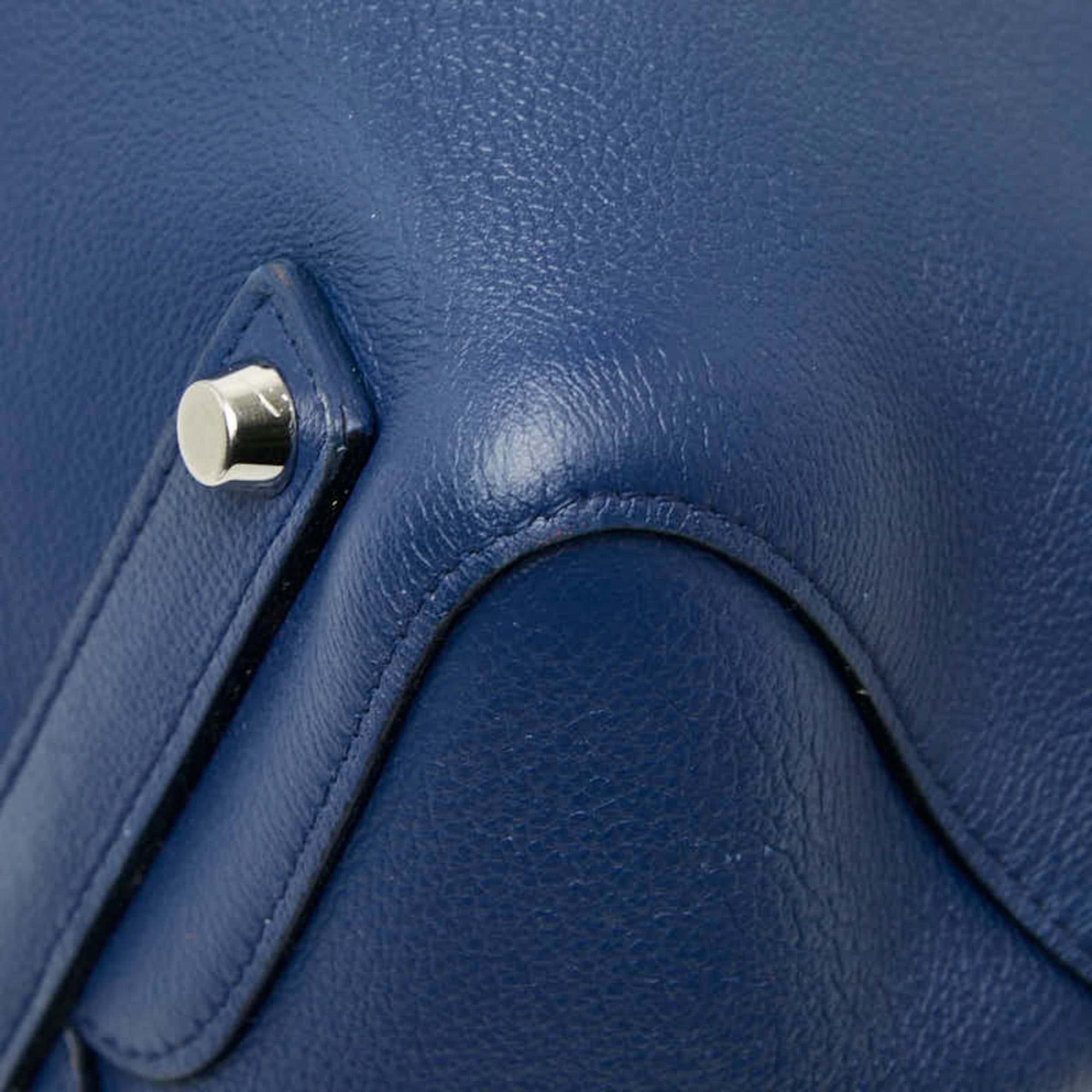Christian Dior Navy Leather Handbag Tote Bag (Pre-Owned)