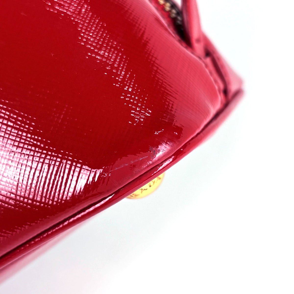 Prada Red Color Leather Handbag (Pre-Owned)