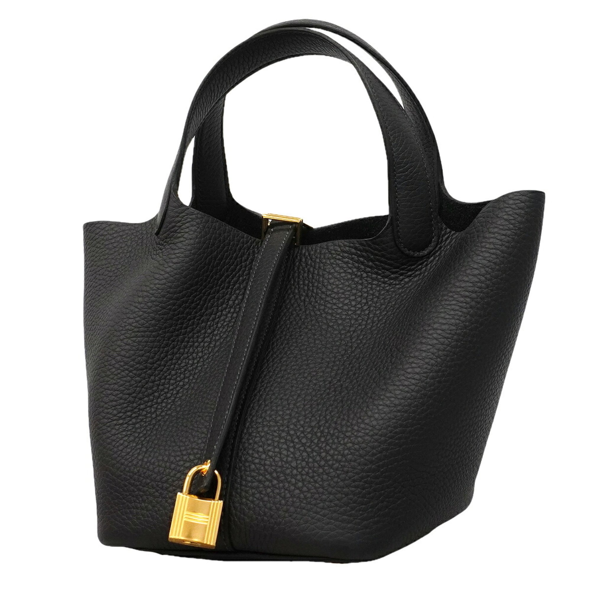 Hermes Black Taurillon Clemence Leather Handbag (Pre-Owned)