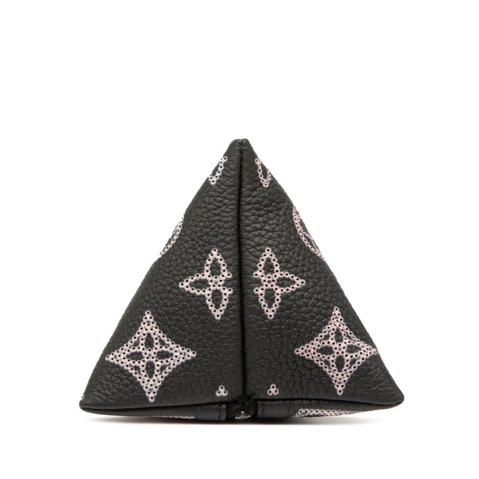 Louis Vuitton Black Pink Leather Metal Pouch (Pre-Owned)