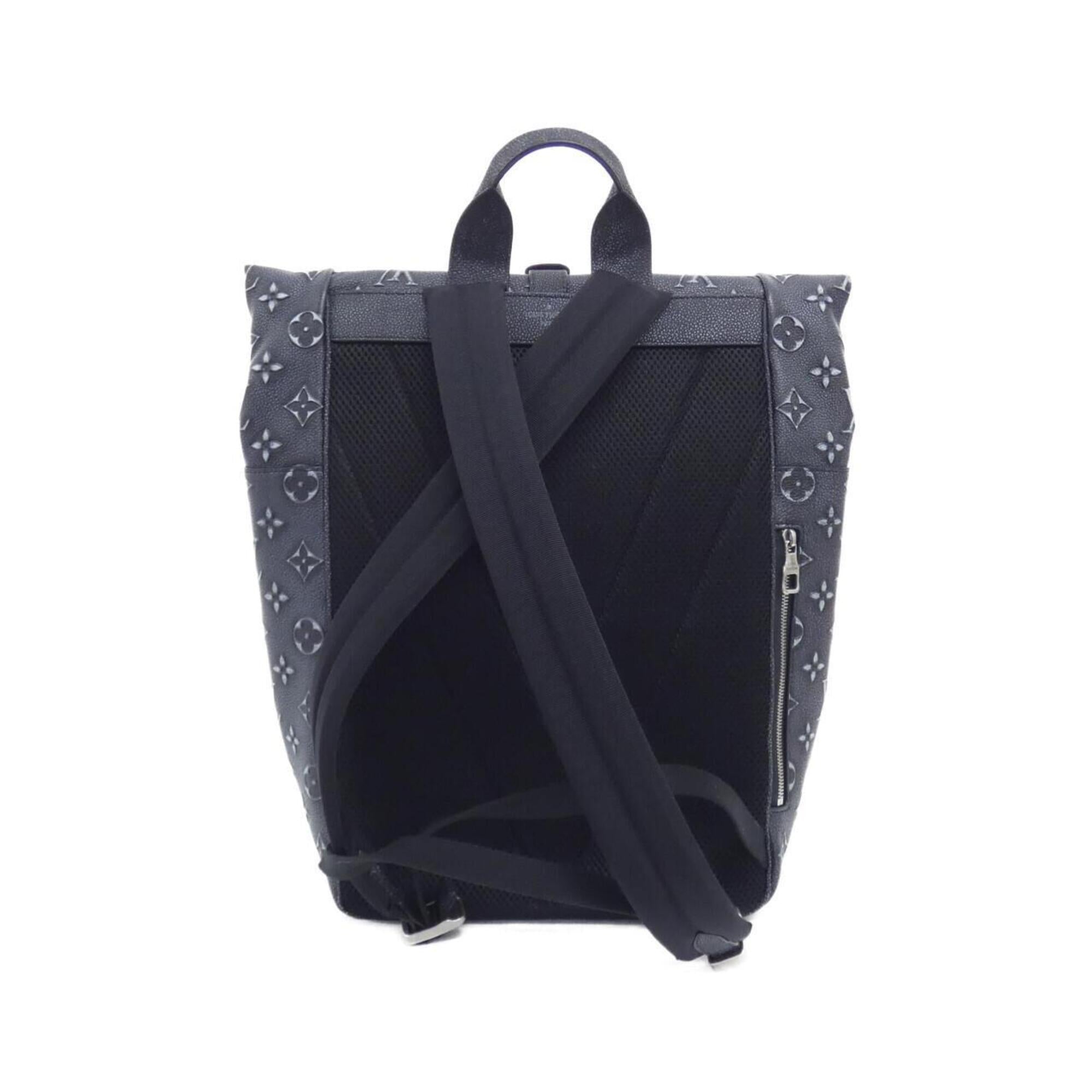 Louis Vuitton Charcoal Matte Silver Leather Backpack (Pre-Owned)