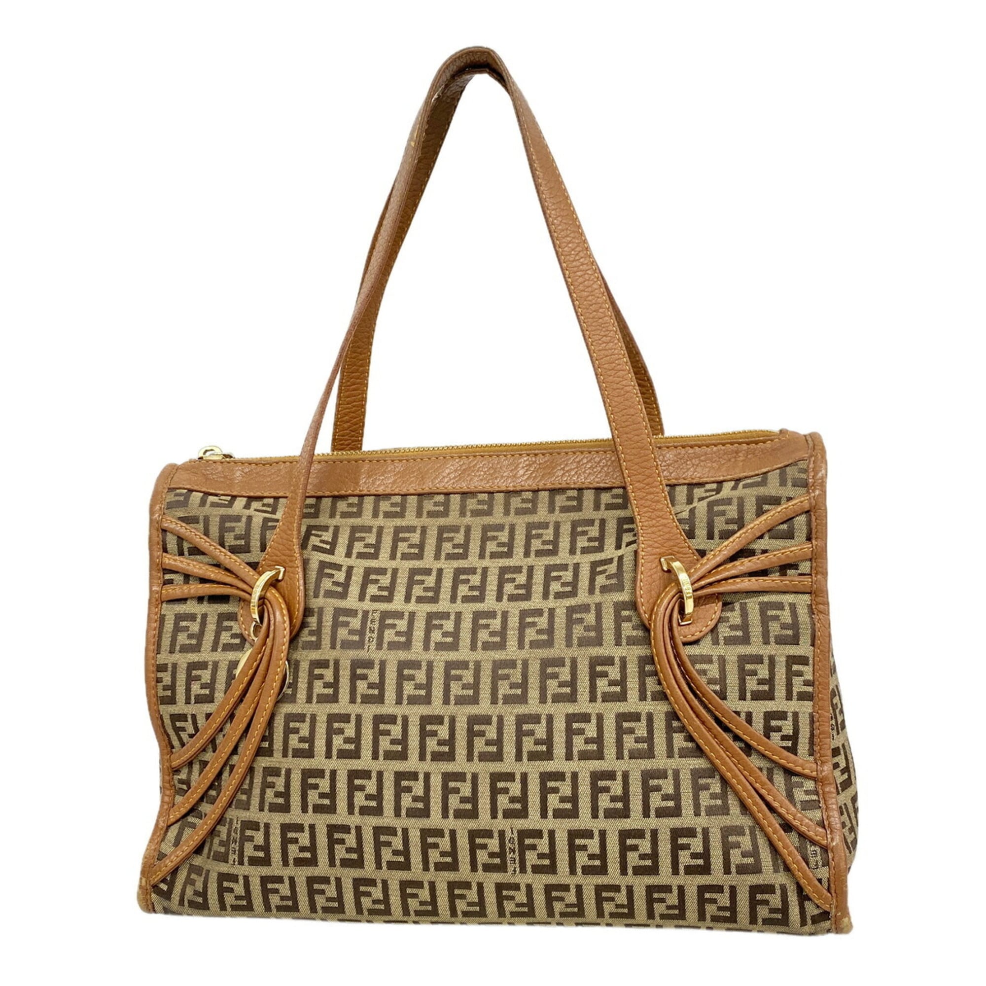 Fendi Brown Canvas Handbag (Pre-Owned)