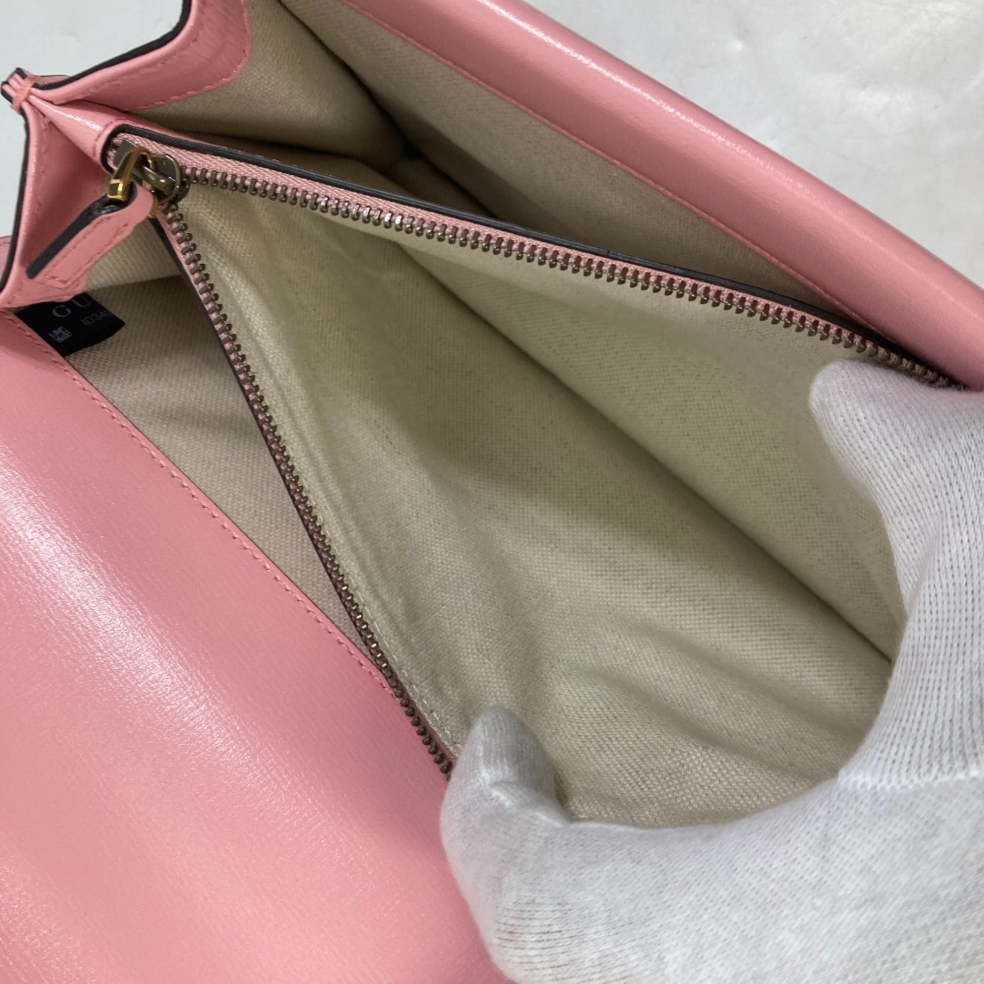 Gucci Pink Red Color Leather Shoulder Bag (Pre-Owned)