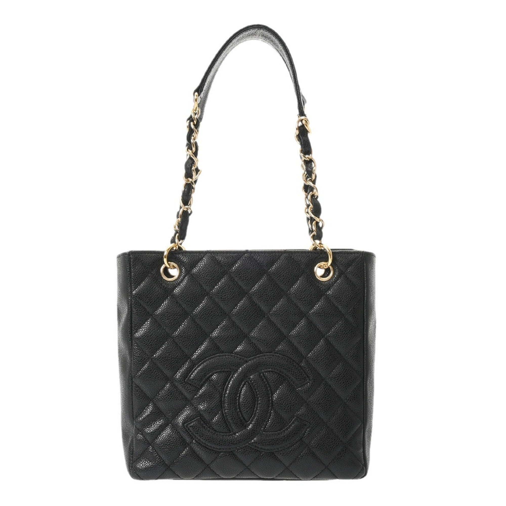 Chanel Black Grained Calfskin Tote Bag (Pre-Owned)