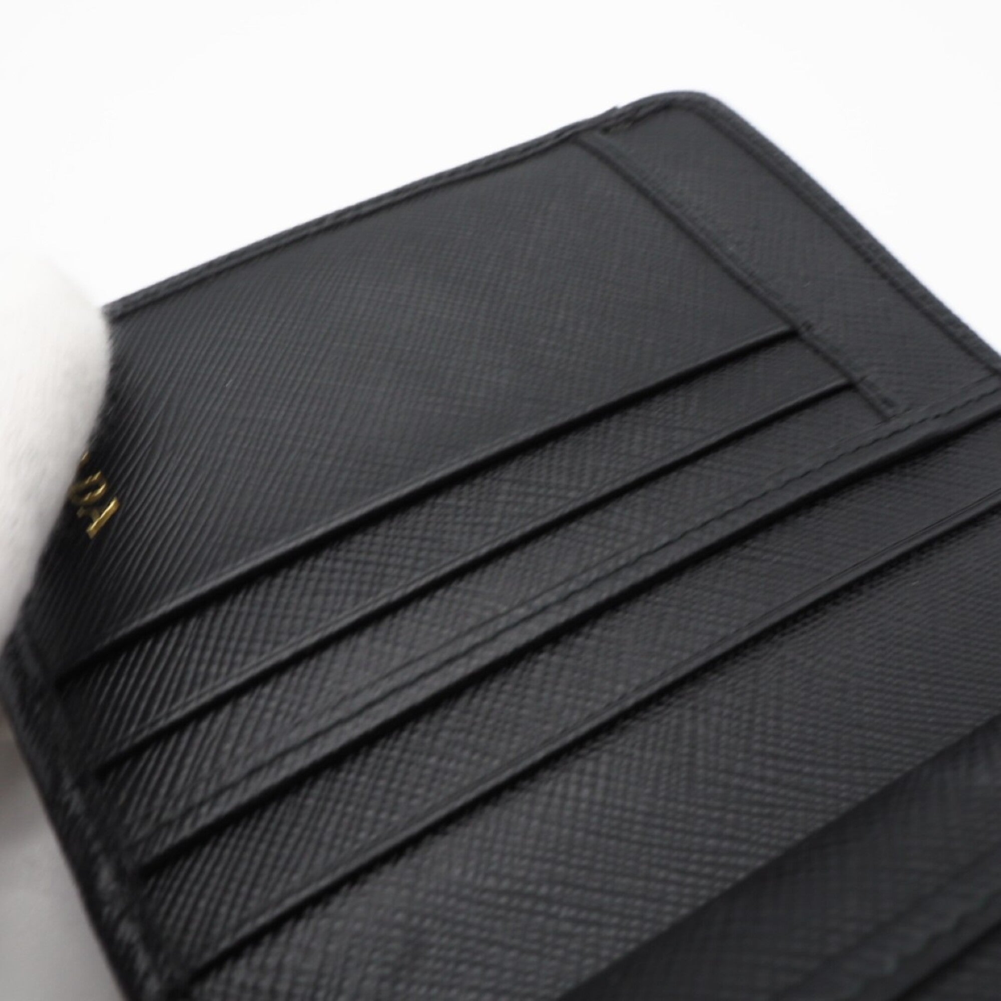 Prada Saffiano Black Nylon Saffiano Wallet (Bi-Fold) (Pre-Owned)