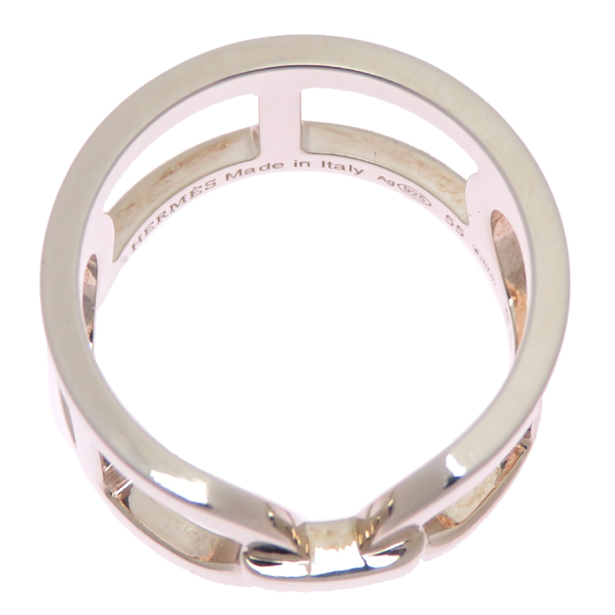 Hermes Silver 925 Band Ring (Pre-Owned)