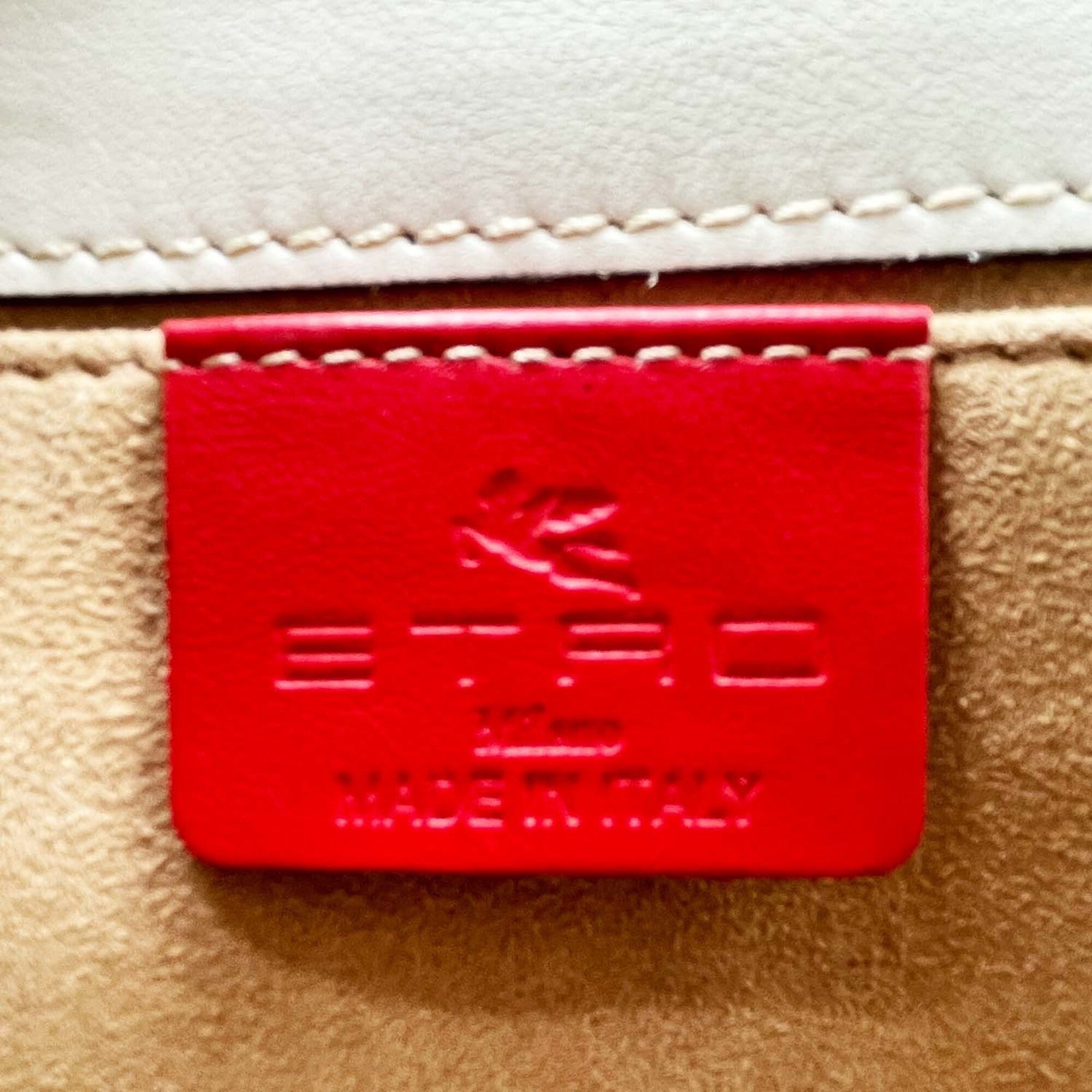 Etro Multi-Color White Leather Shoulder Bag (Pre-Owned)