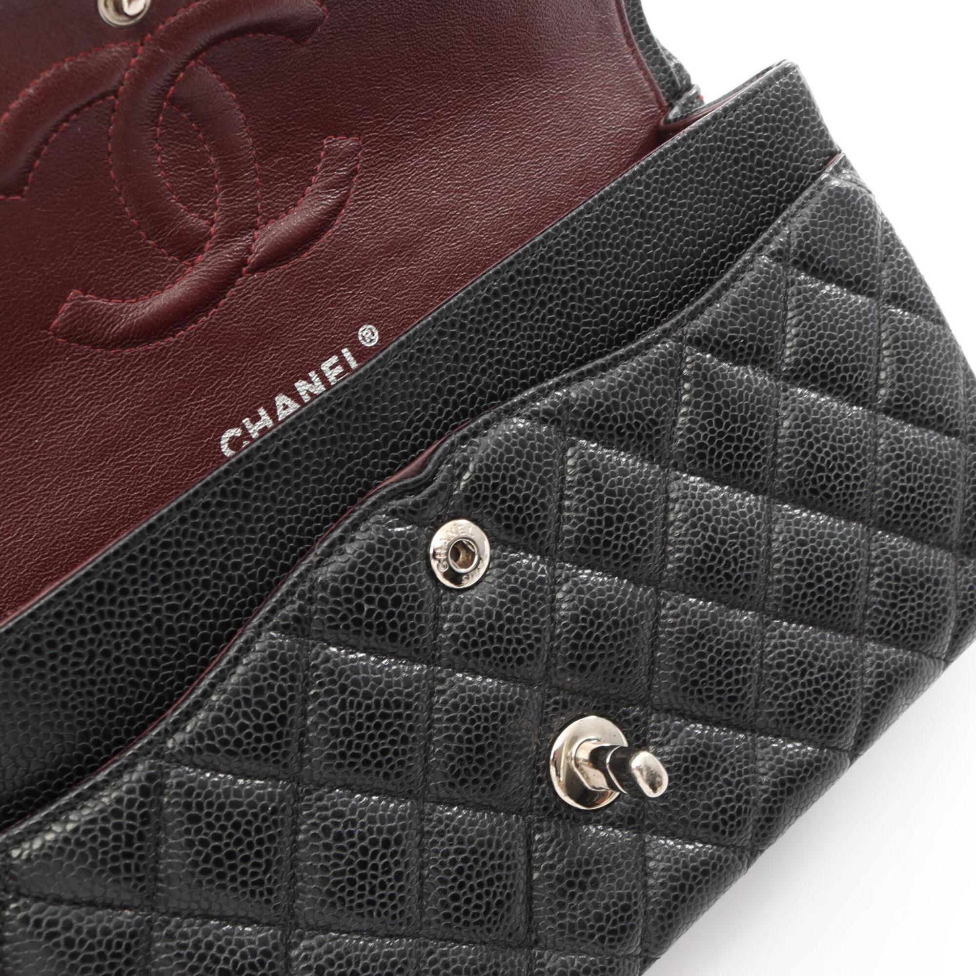 Chanel Black Grained Calfskin Handbag Shoulder Bag (Pre-Owned)