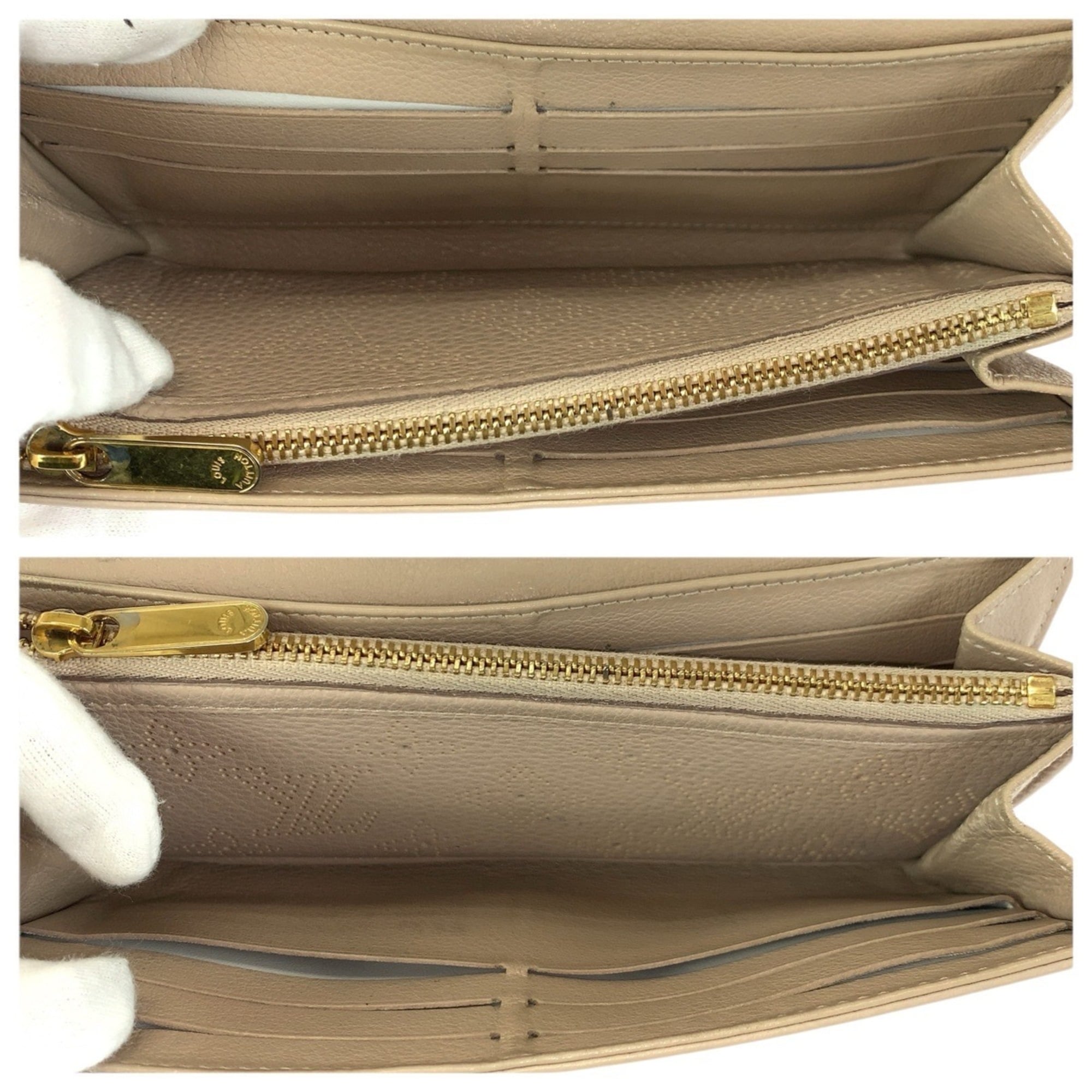 Louis Vuitton Beige Monogram Long Wallet (Bi-Fold) (Pre-Owned)
