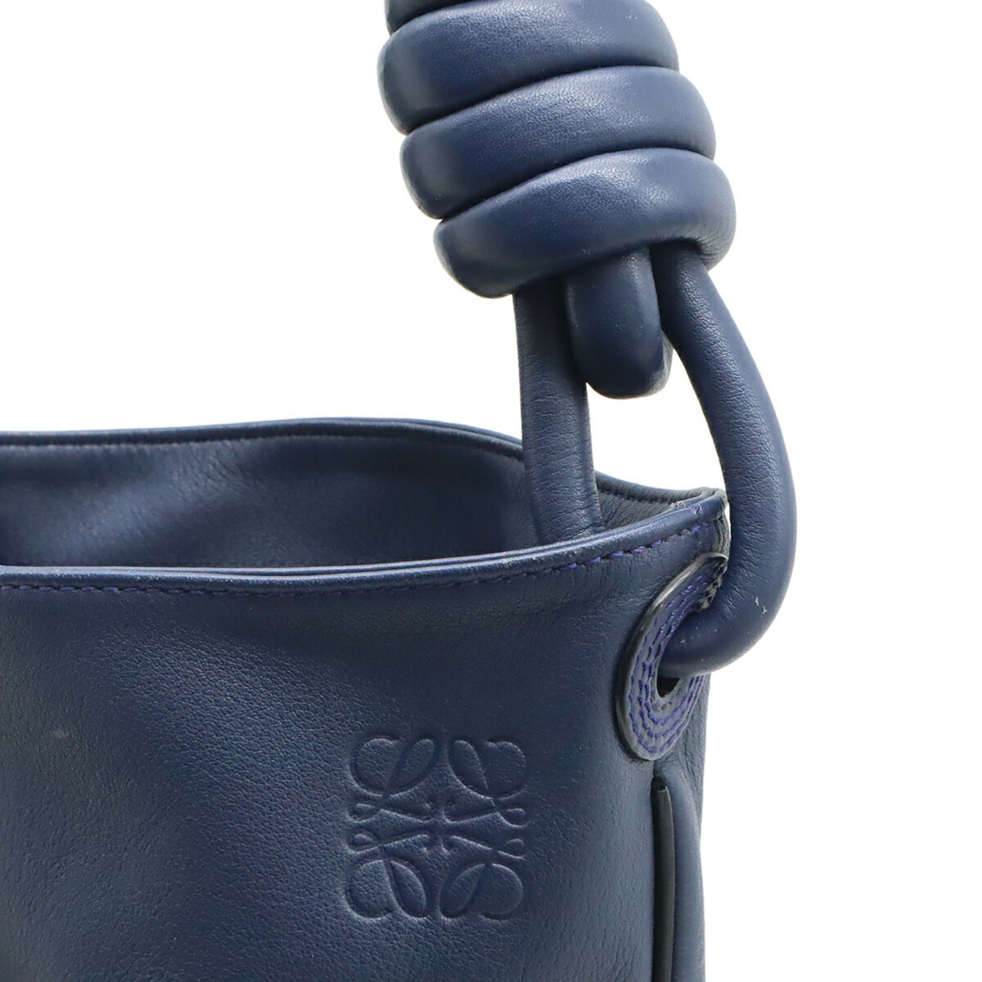 Loewe Flamenco Navy Leather Shoulder Bag (Pre-Owned)