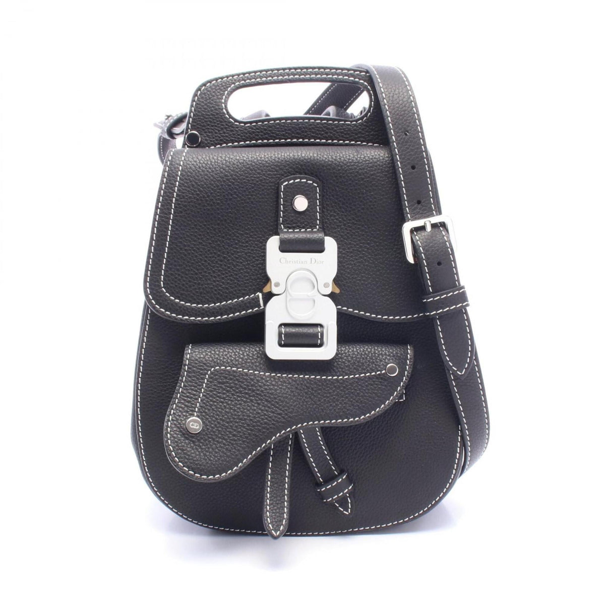 Christian Dior Black Leather Backpack Handbag (Pre-Owned)