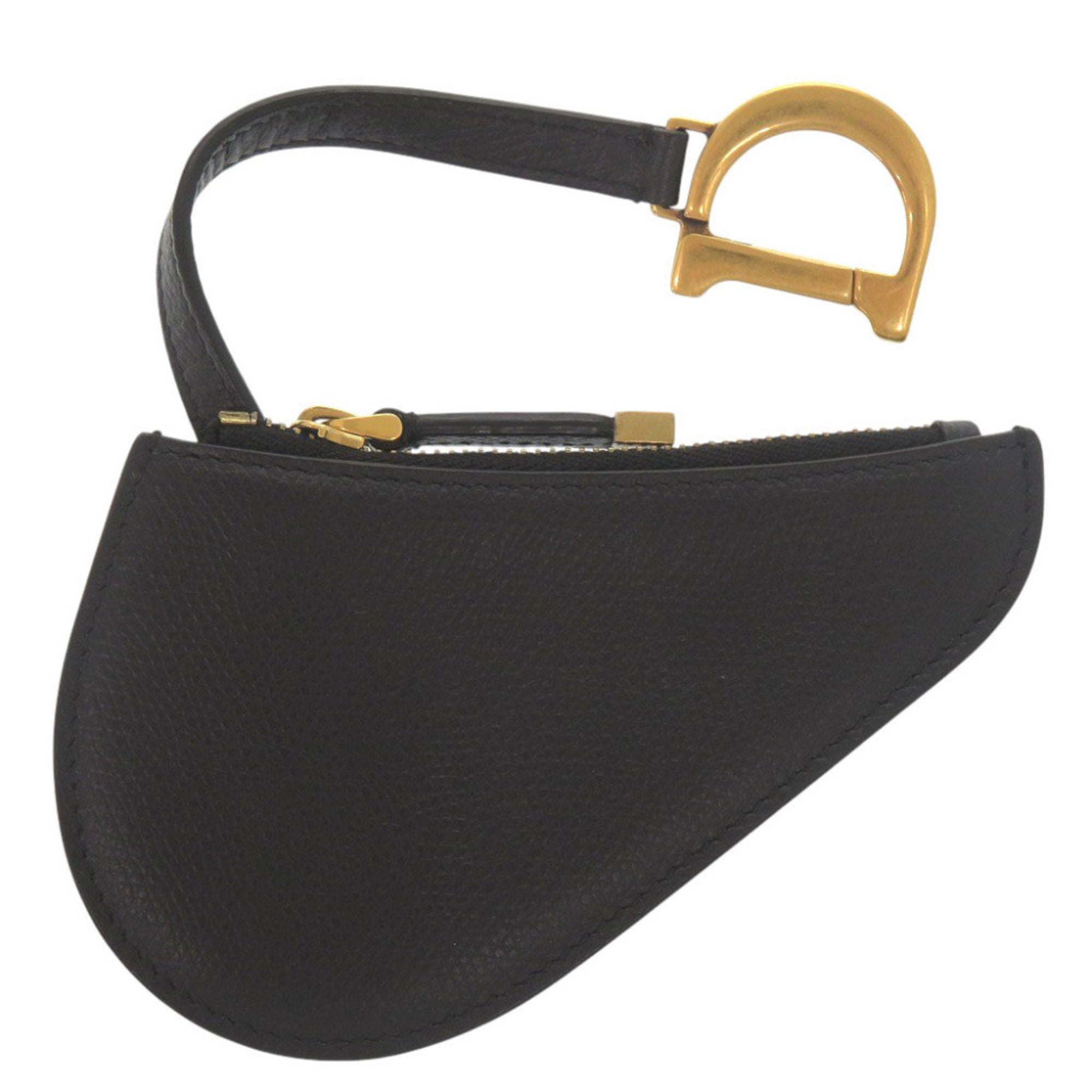 Christian Dior Black Leather Coin Purse/Coin Case (Pre-Owned)