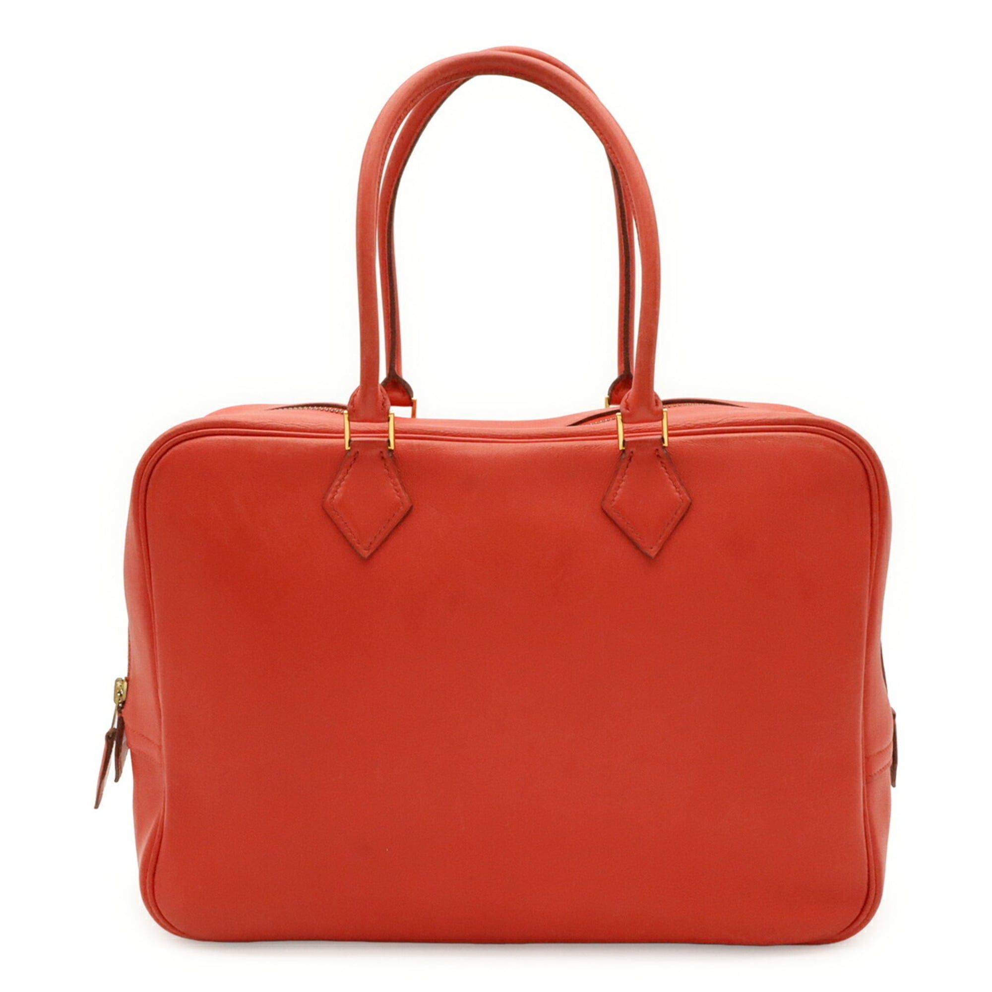 Hermes Red Color Rouge Vif Courchevel Leather Handbag Tote Bag (Pre-Owned)