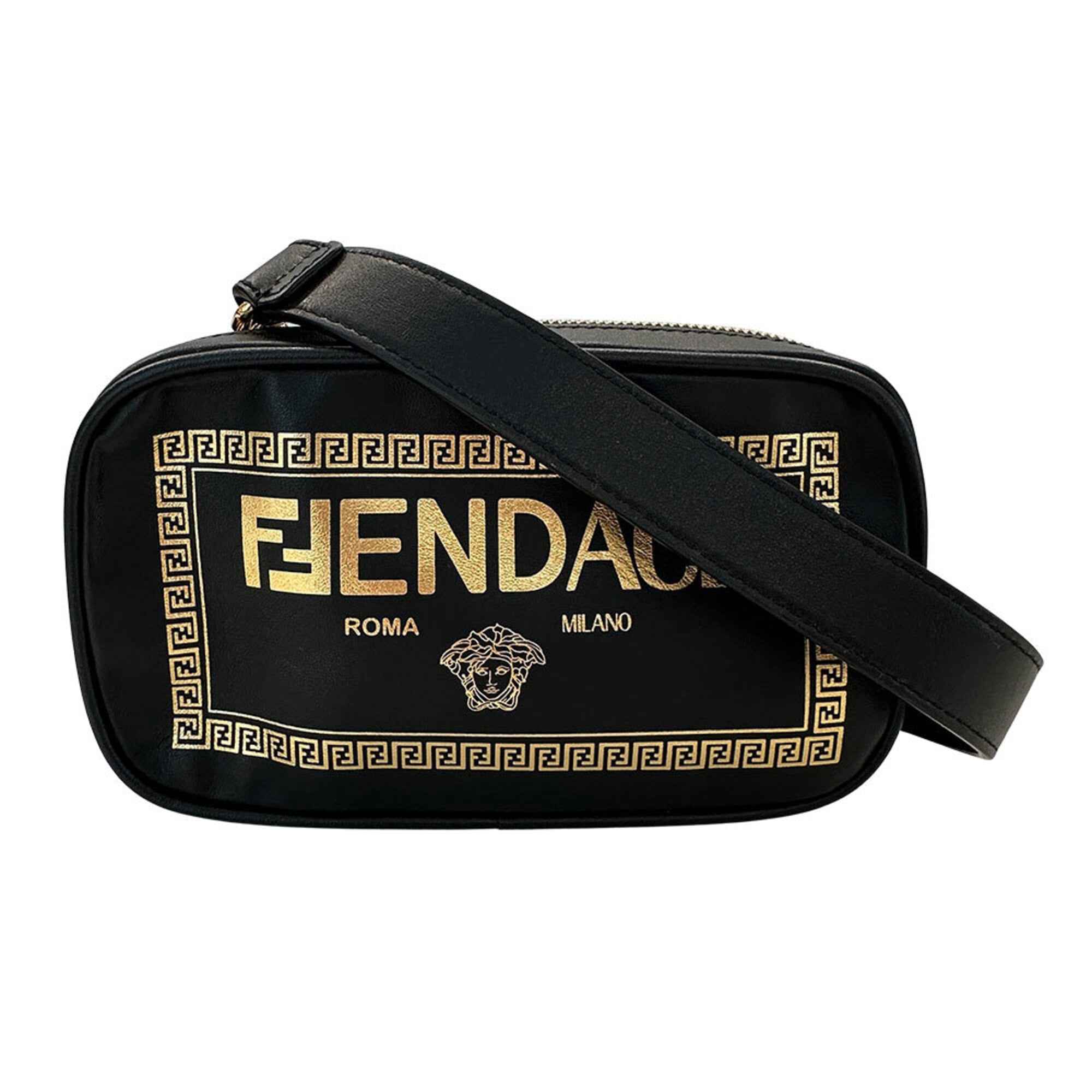 Fendi Black Leather Handbag Shoulder Bag (Pre-Owned)