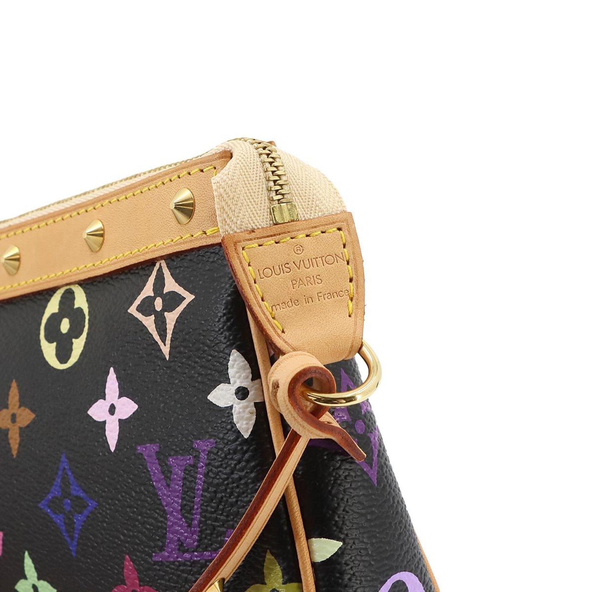 Louis Vuitton Multi-Color Noir Monogram Multicolore Handbag Pochette (Pre-Owned)
