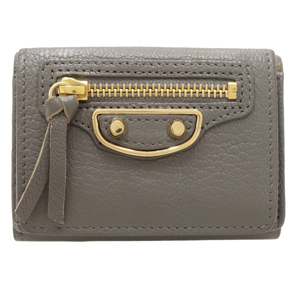 Balenciaga Gray Leather Wallet (Tri-Fold) (Pre-Owned)