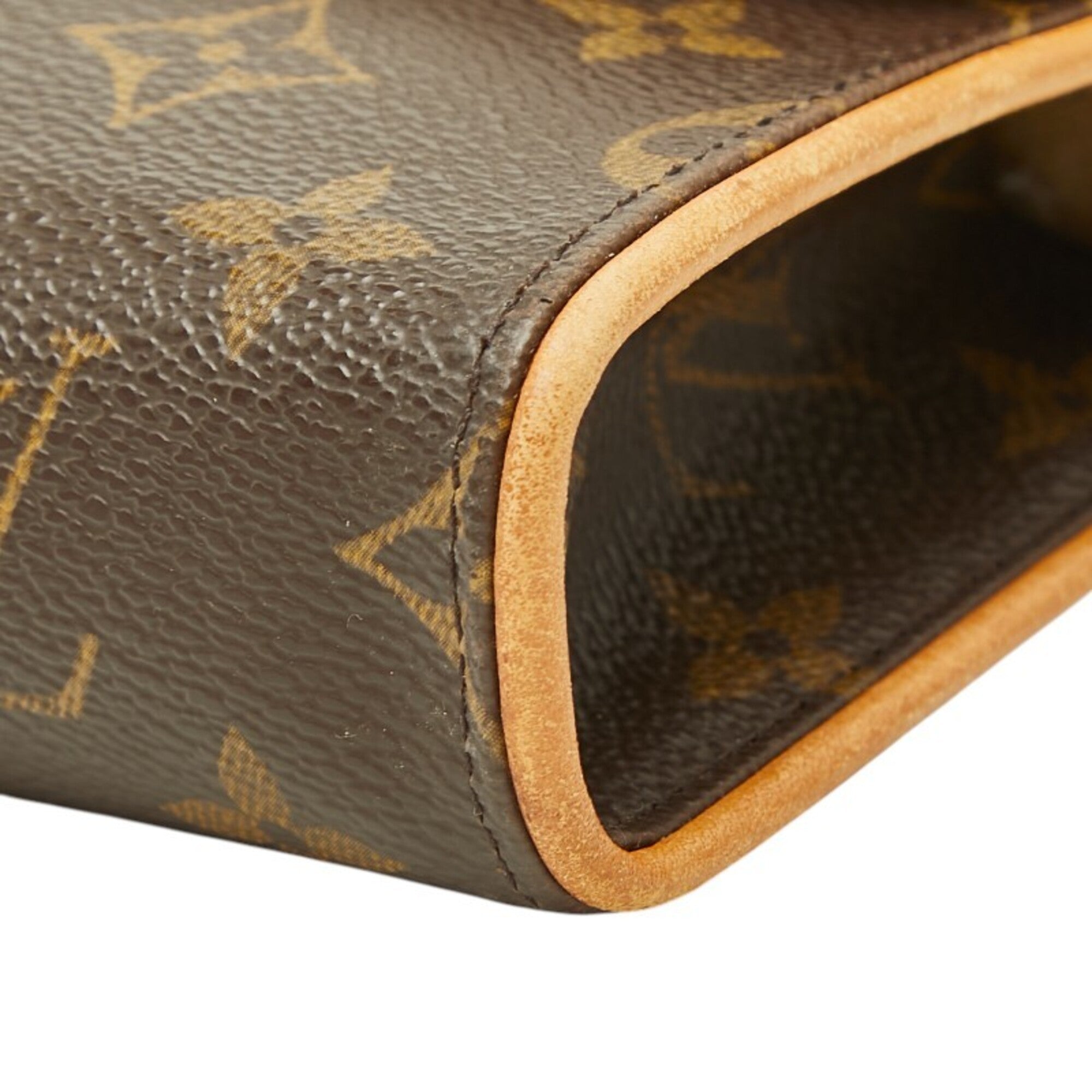 Louis Vuitton Brown Pvc Leather Handbag Pochette Pouch (Pre-Owned)