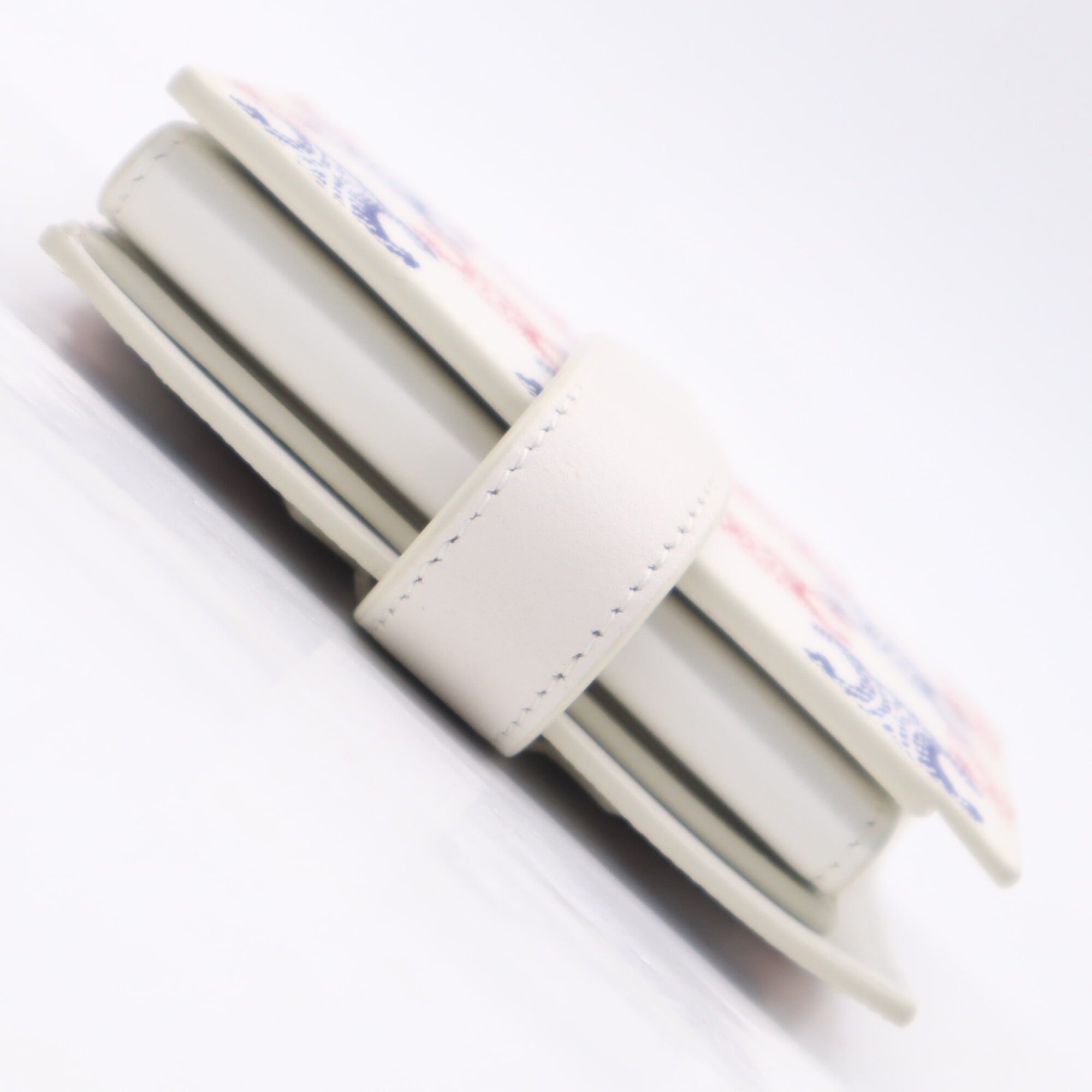 Celine Blue Red Color White Coated Canvas Leather Wallet (Bi-Fold) (Pre-Owned)