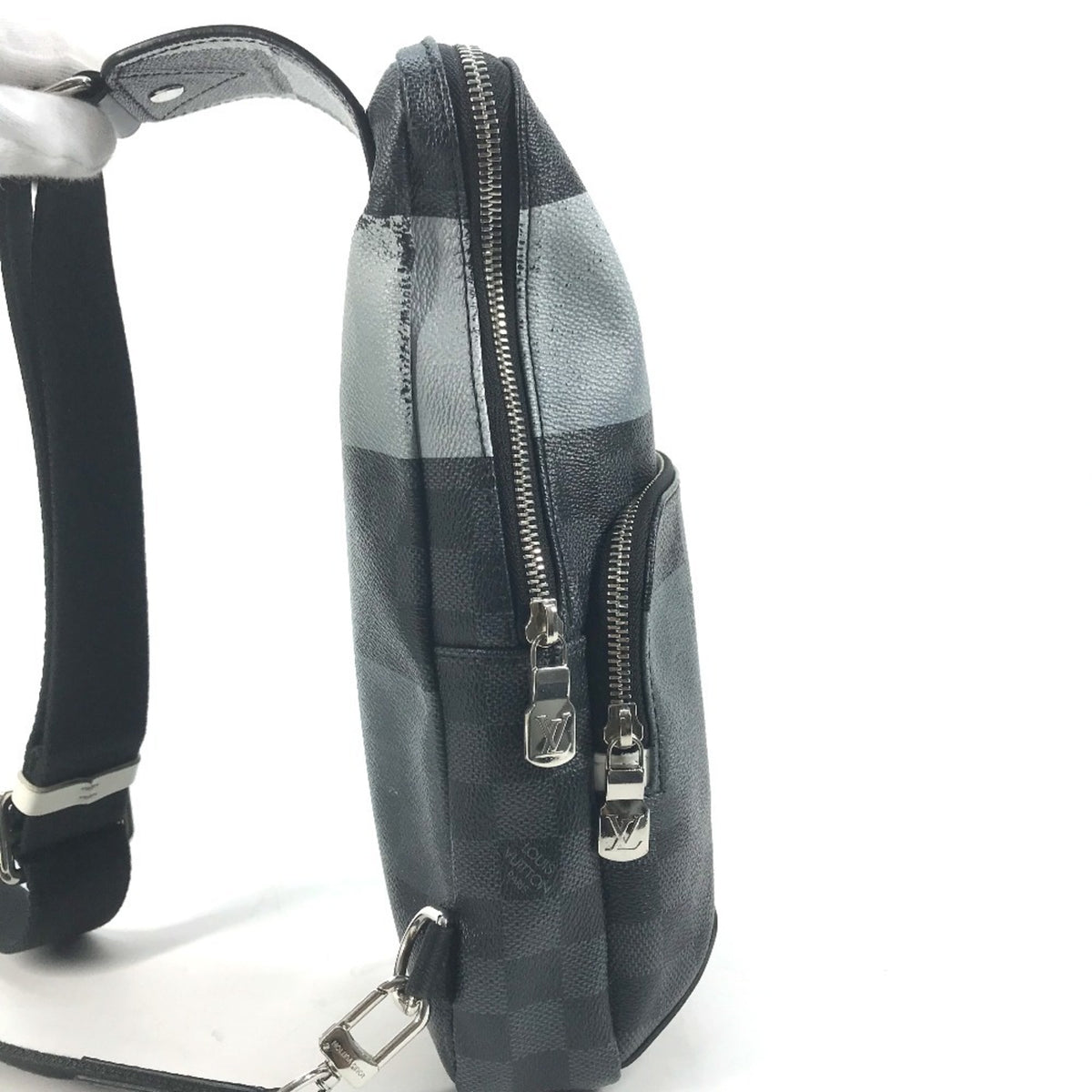 Louis Vuitton Black Galle Gray Canvas Shoulder Bag Sling Bag (Pre-Owned)