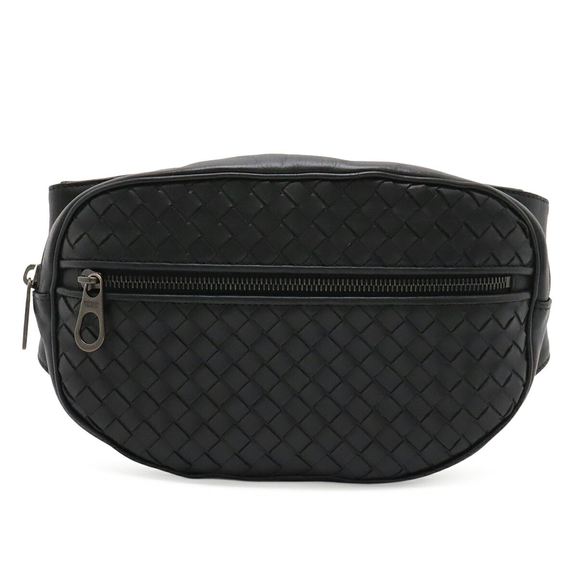 Bottega Veneta Intrecciato Black Leather Sling Bag (Pre-Owned)