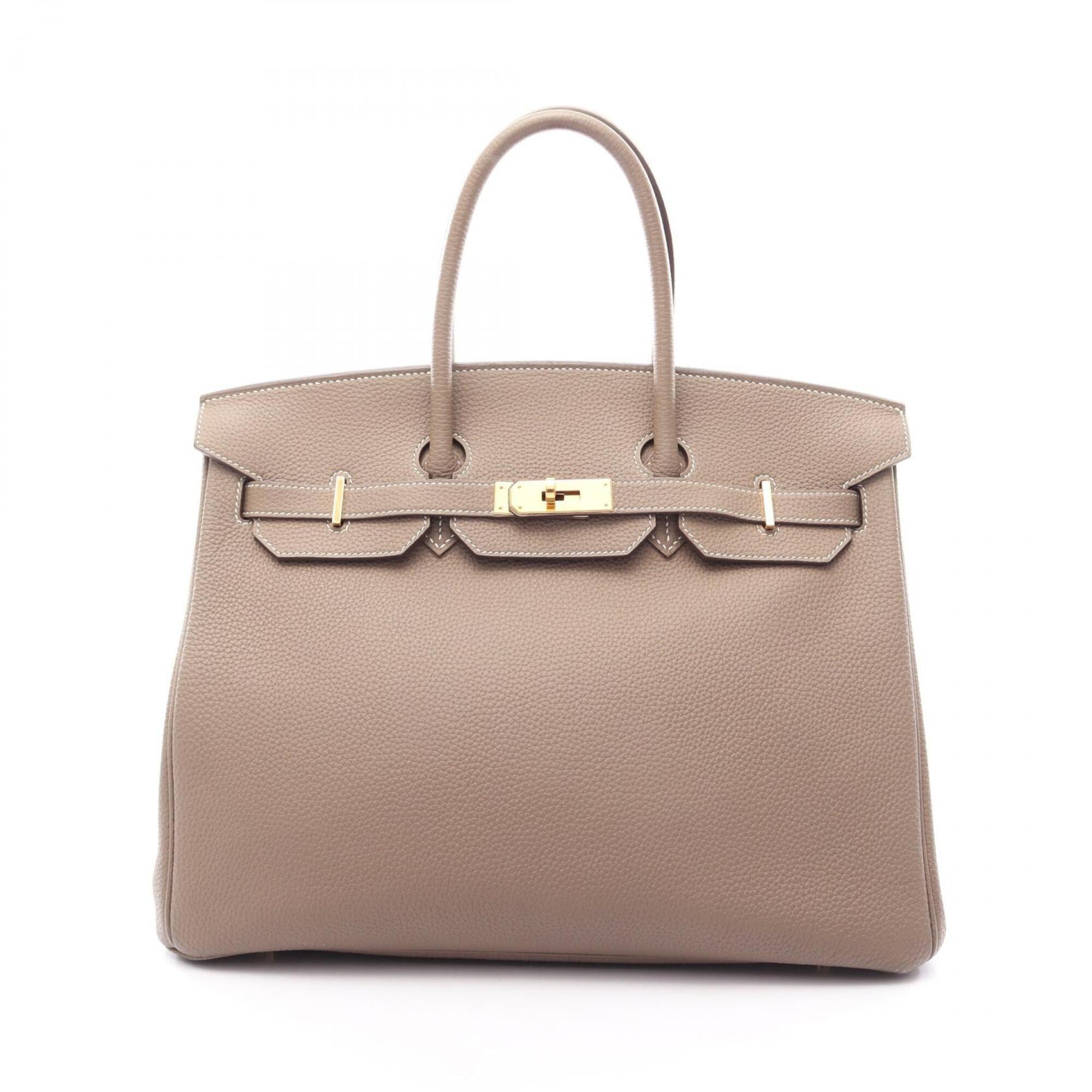 Hermes Gray Togo Leather Handbag (Pre-Owned)