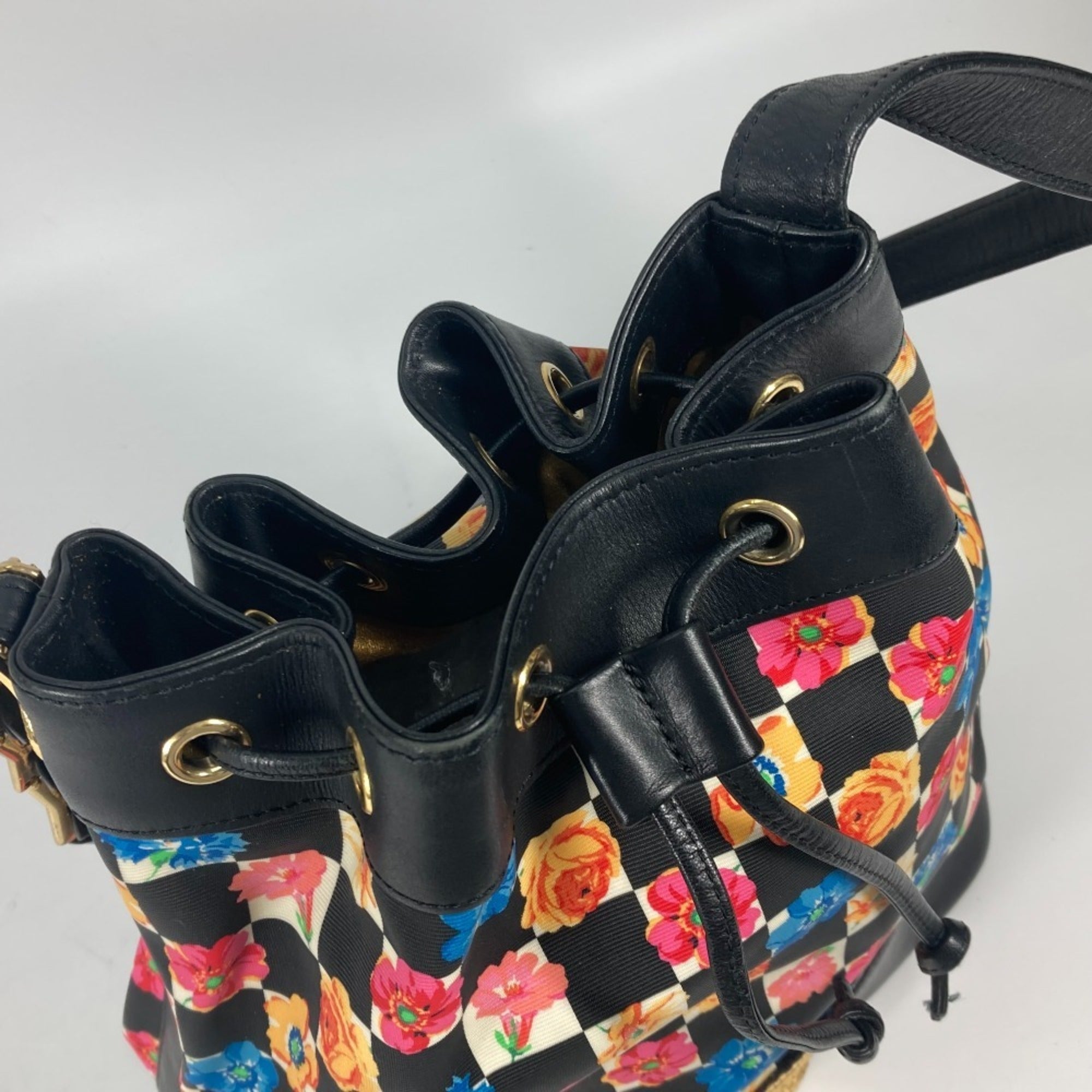 Versace Black Multi-Color Pvc Shoulder Bag (Pre-Owned)