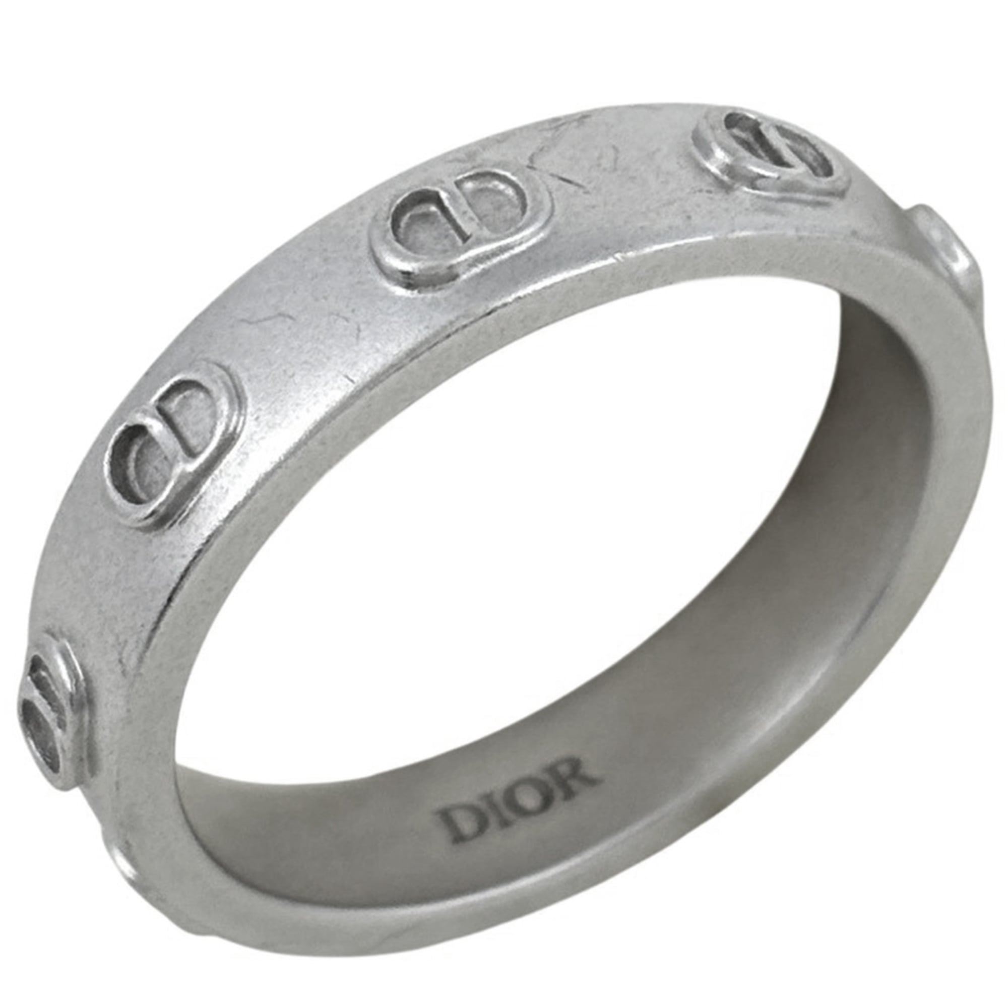 Christian Dior Silver Silver Band Ring (Pre-Owned)
