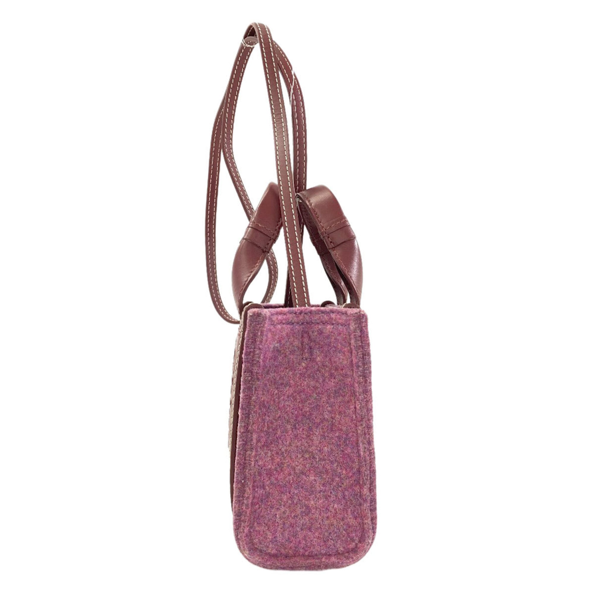 Chloé Bordeaux Pink Felt Leather Handbag (Pre-Owned)