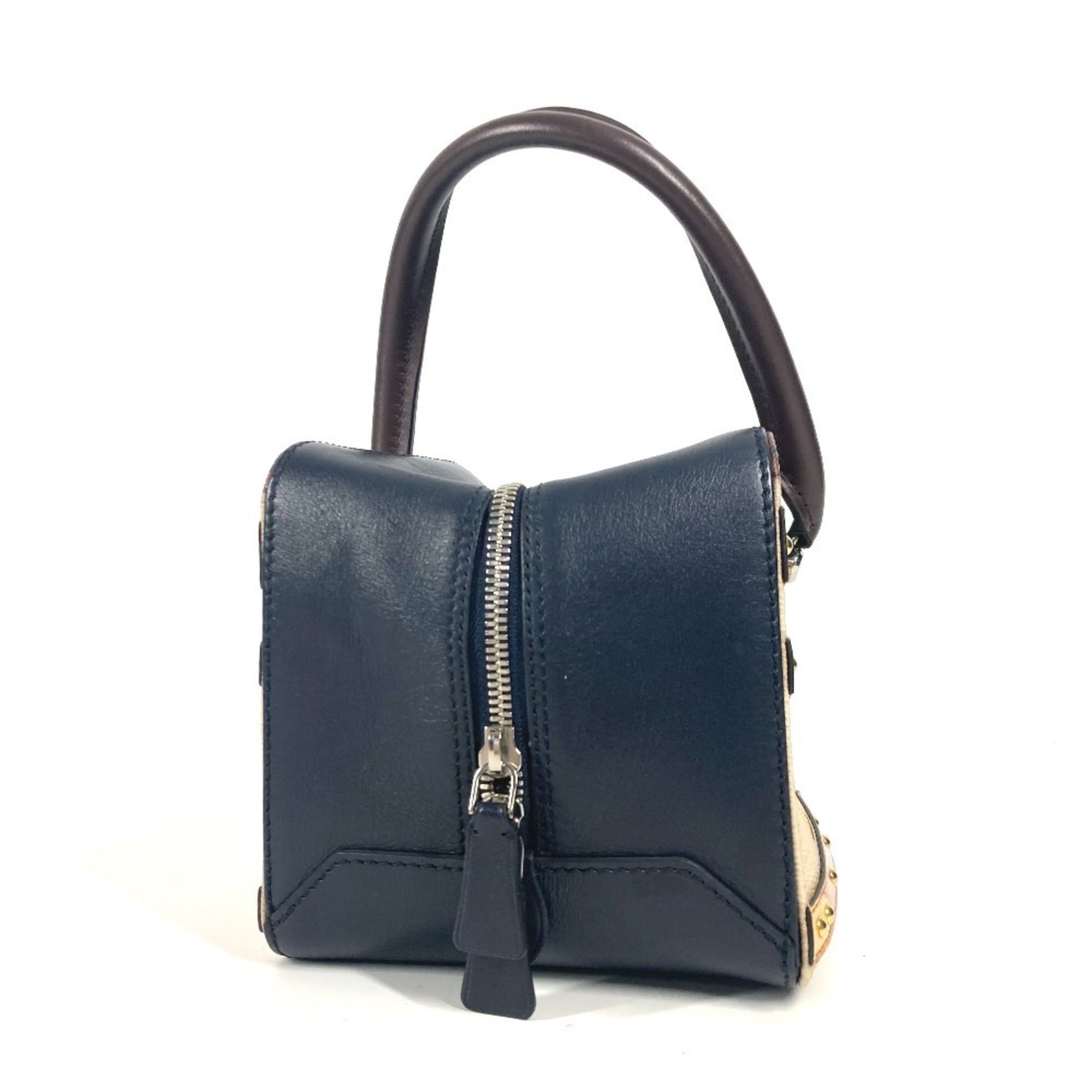 Louis Vuitton Navy Leather Handbag (Pre-Owned)