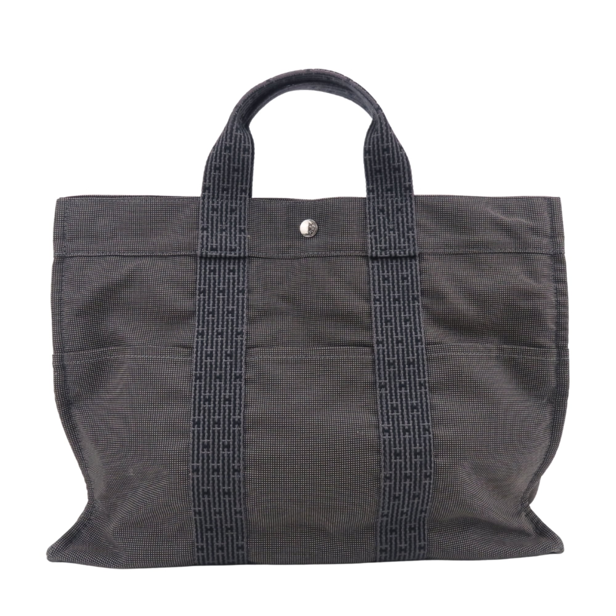 Hermes Gray Polyester Tote Bag (Pre-Owned)