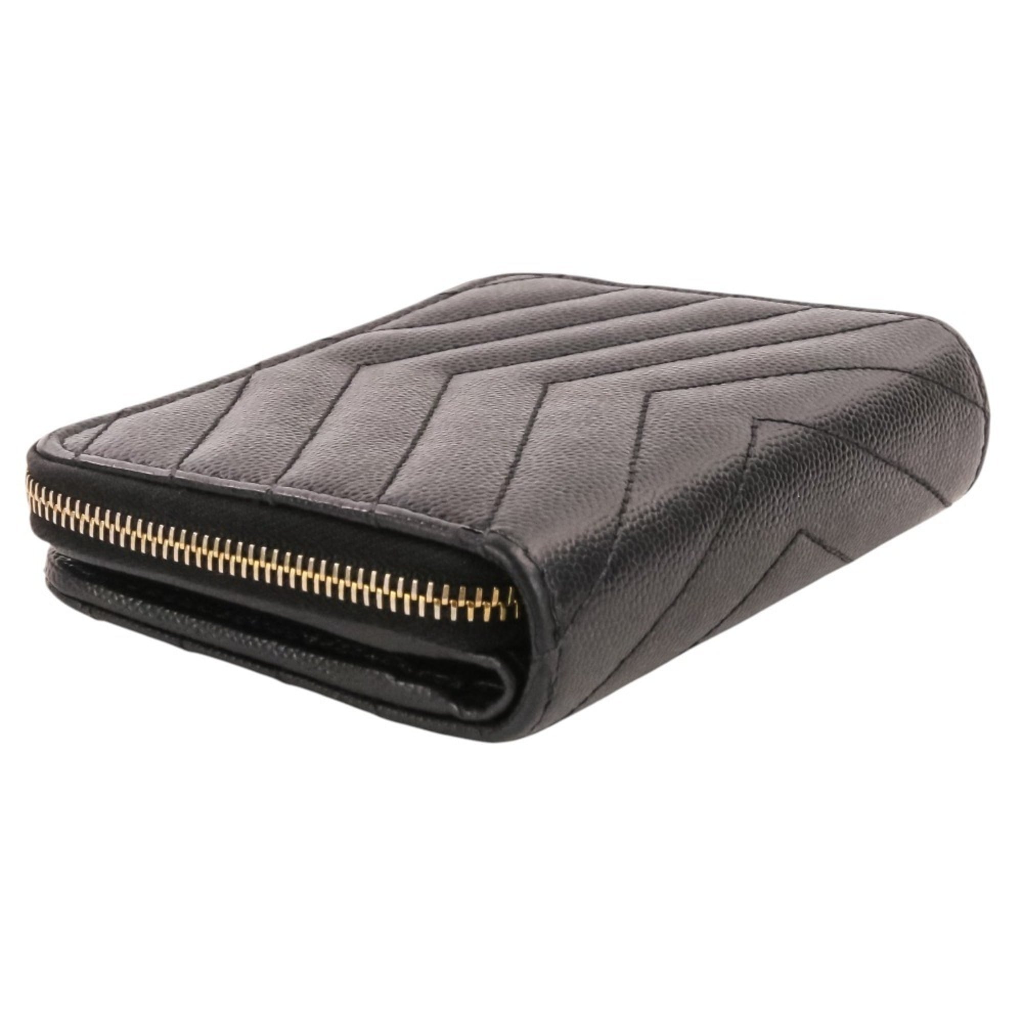 Yves Saint Laurent Black Leather Wallet (Bi-Fold) (Pre-Owned)
