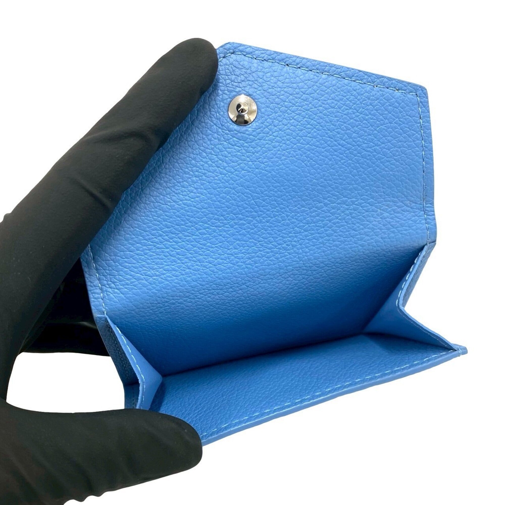 Louis Vuitton Blue Leather Wallet (Tri-Fold) (Pre-Owned)