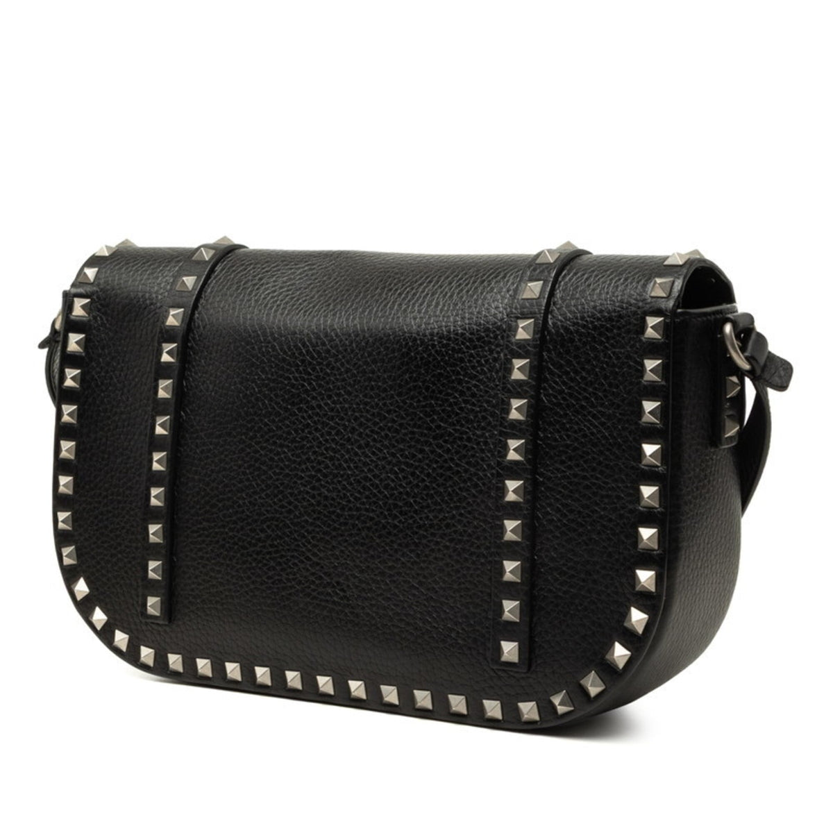 Valentino Black Leather Shoulder Bag (Pre-Owned)