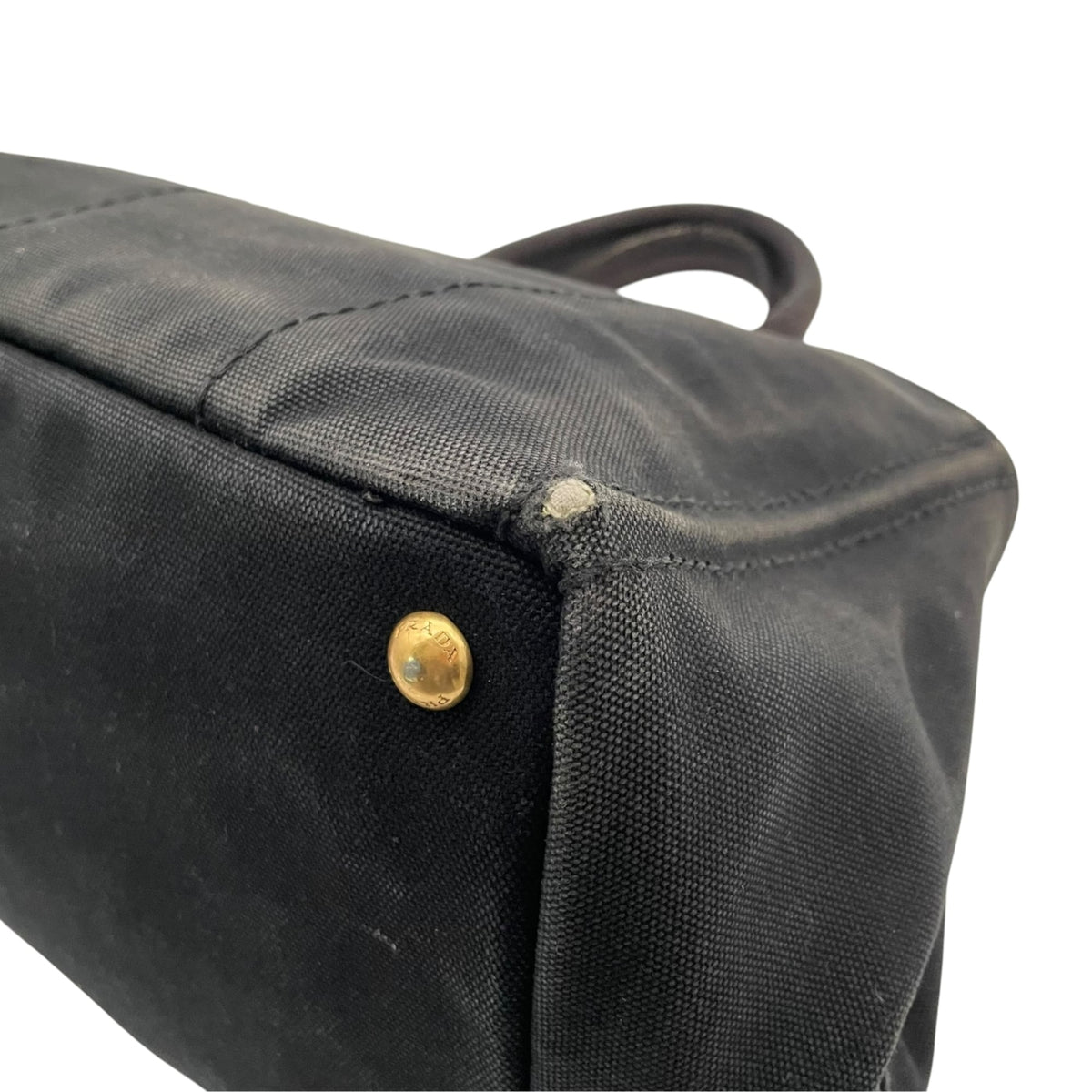 Prada Black Canvas Handbag Tote Bag (Pre-Owned)