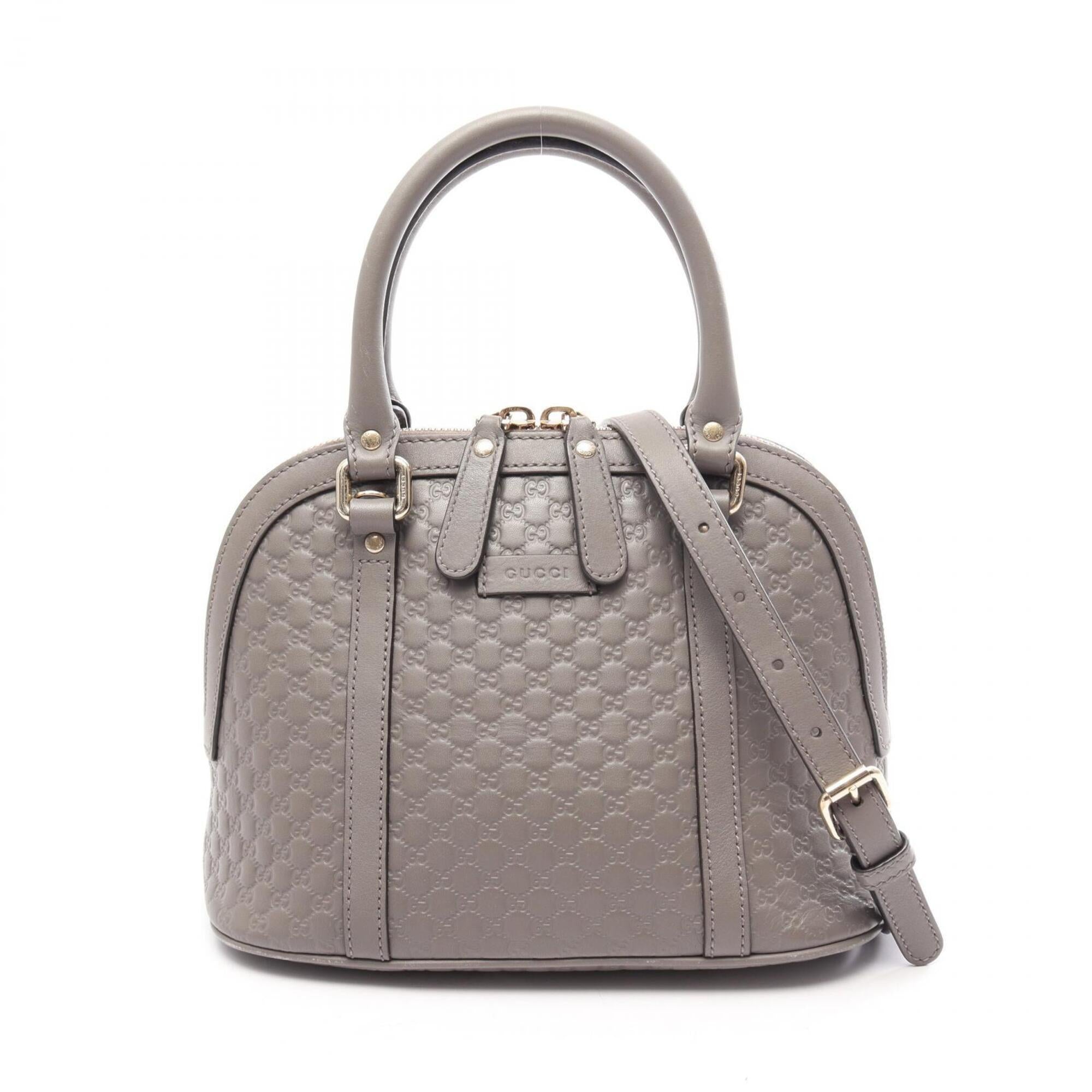 Gucci Gray Leather Handbag (Pre-Owned)