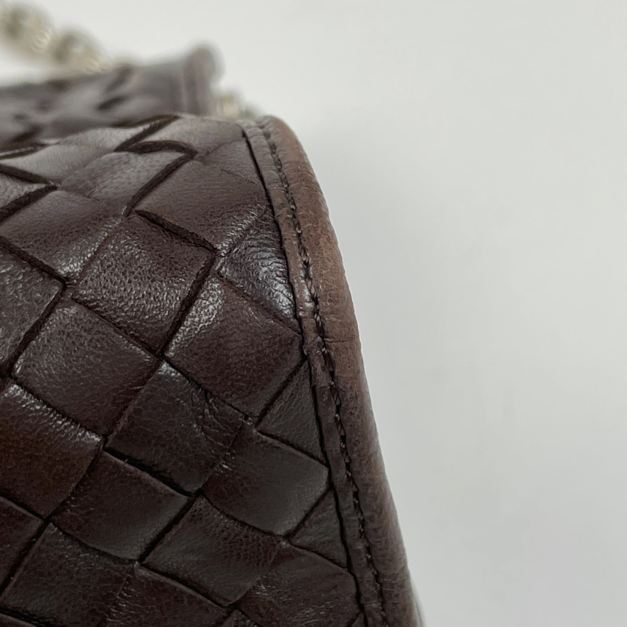 Bottega Veneta Brown Intrecciato Leather Shoulder Bag (Pre-Owned)