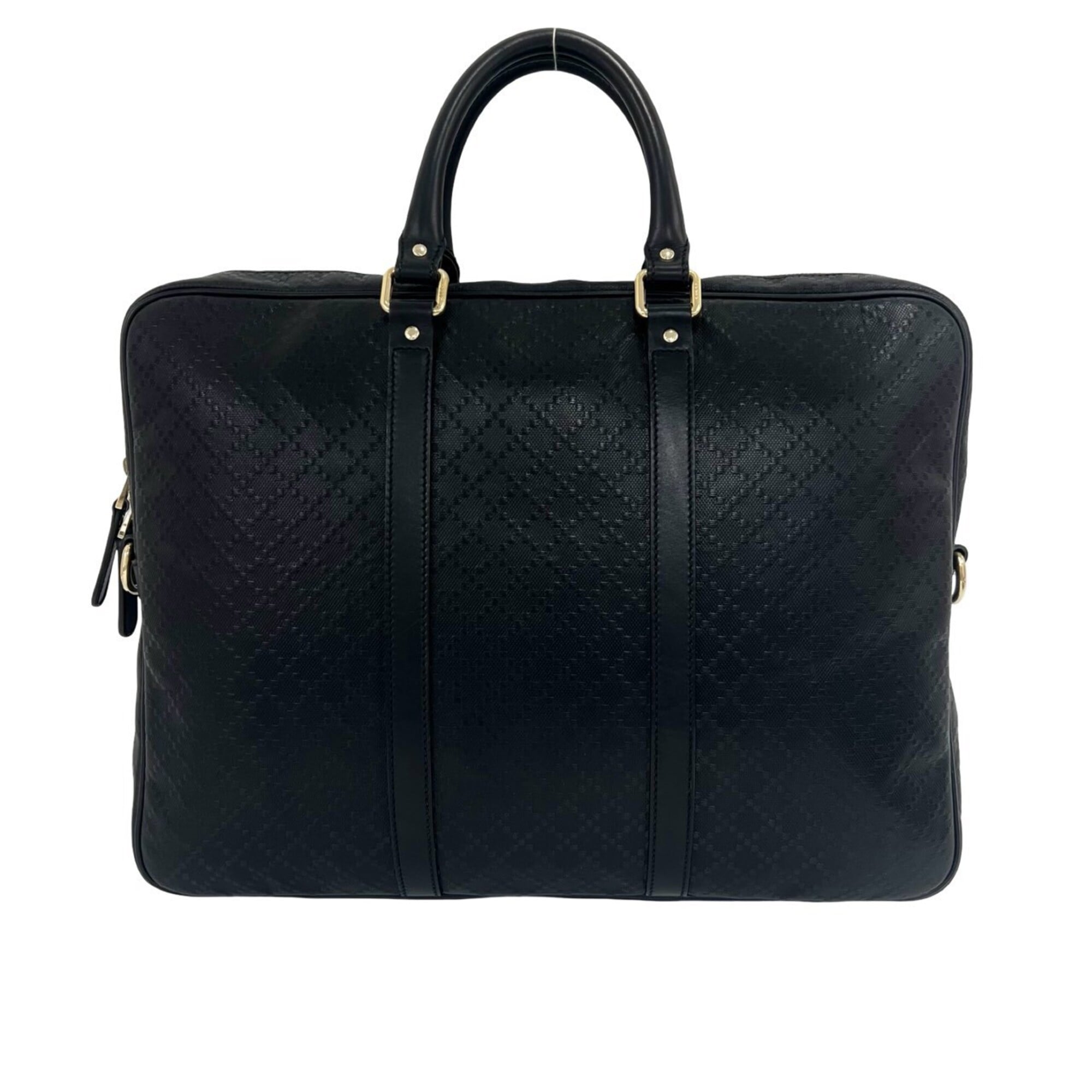 Gucci Black Leather Pvc Briefcase Shoulder Bag (Pre-Owned)