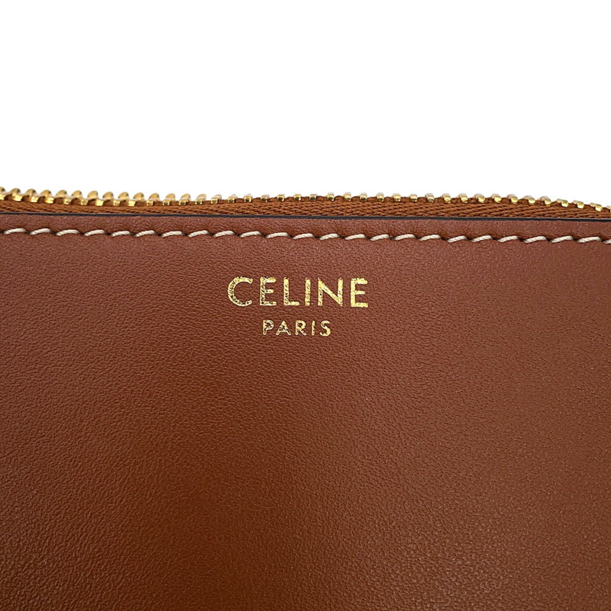 Celine Beige Brown Brown Leather Handbag (Pre-Owned)