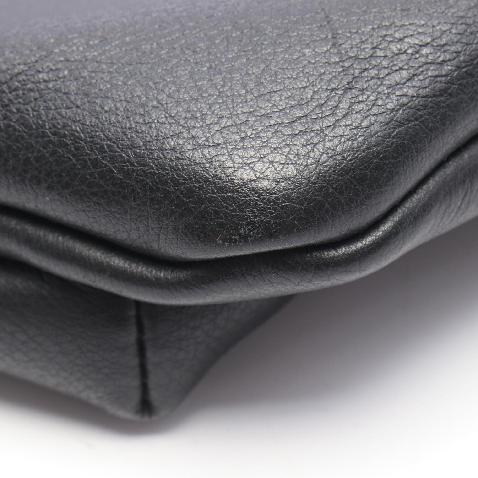 Balenciaga Black White Leather Fanny Pack Handbag (Pre-Owned)